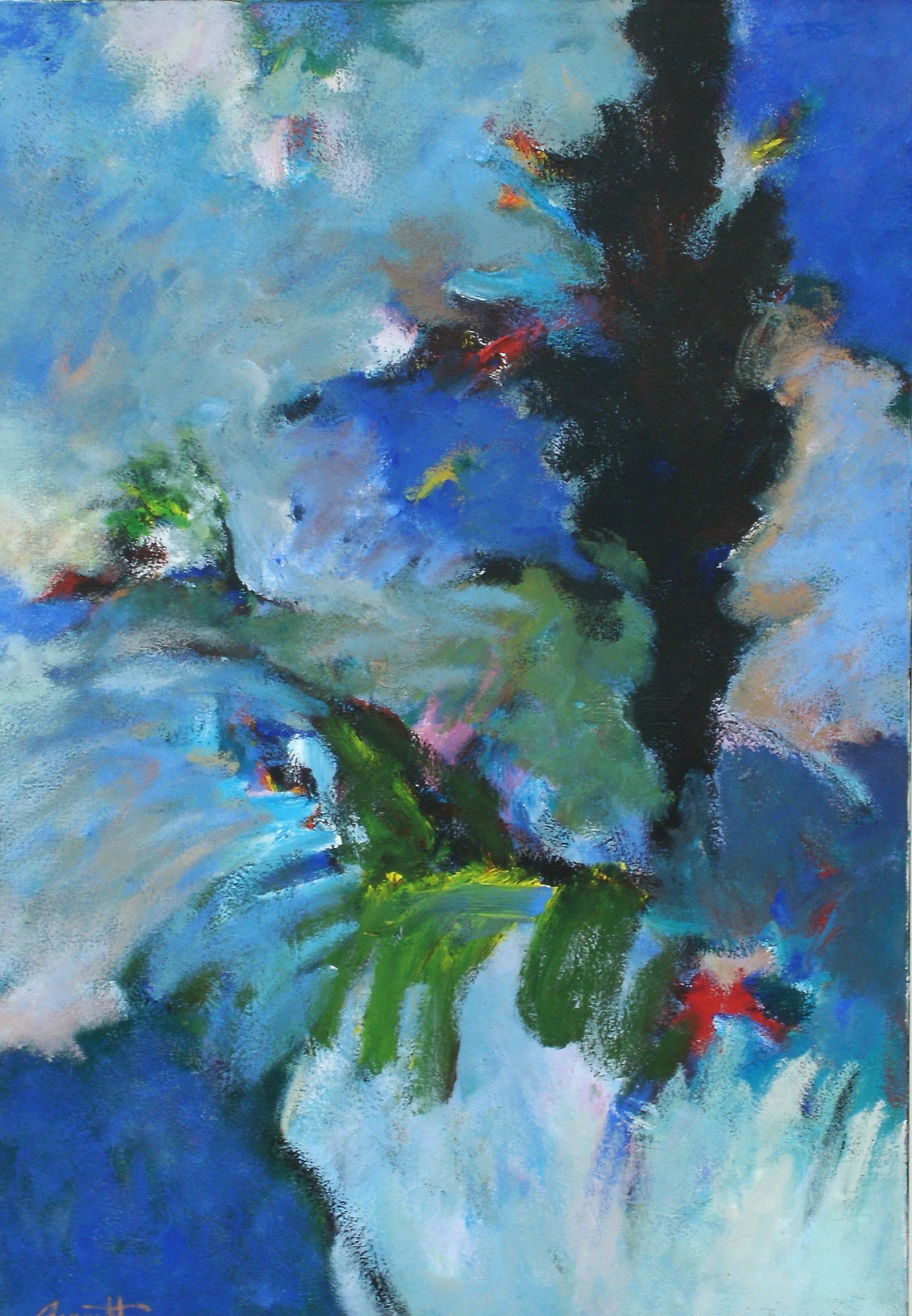 Birth of a Landscape 2002 (c) Estate of Gale Bennett Acrylic on Canvas 38 in x 51 in, Private Collection, Germany