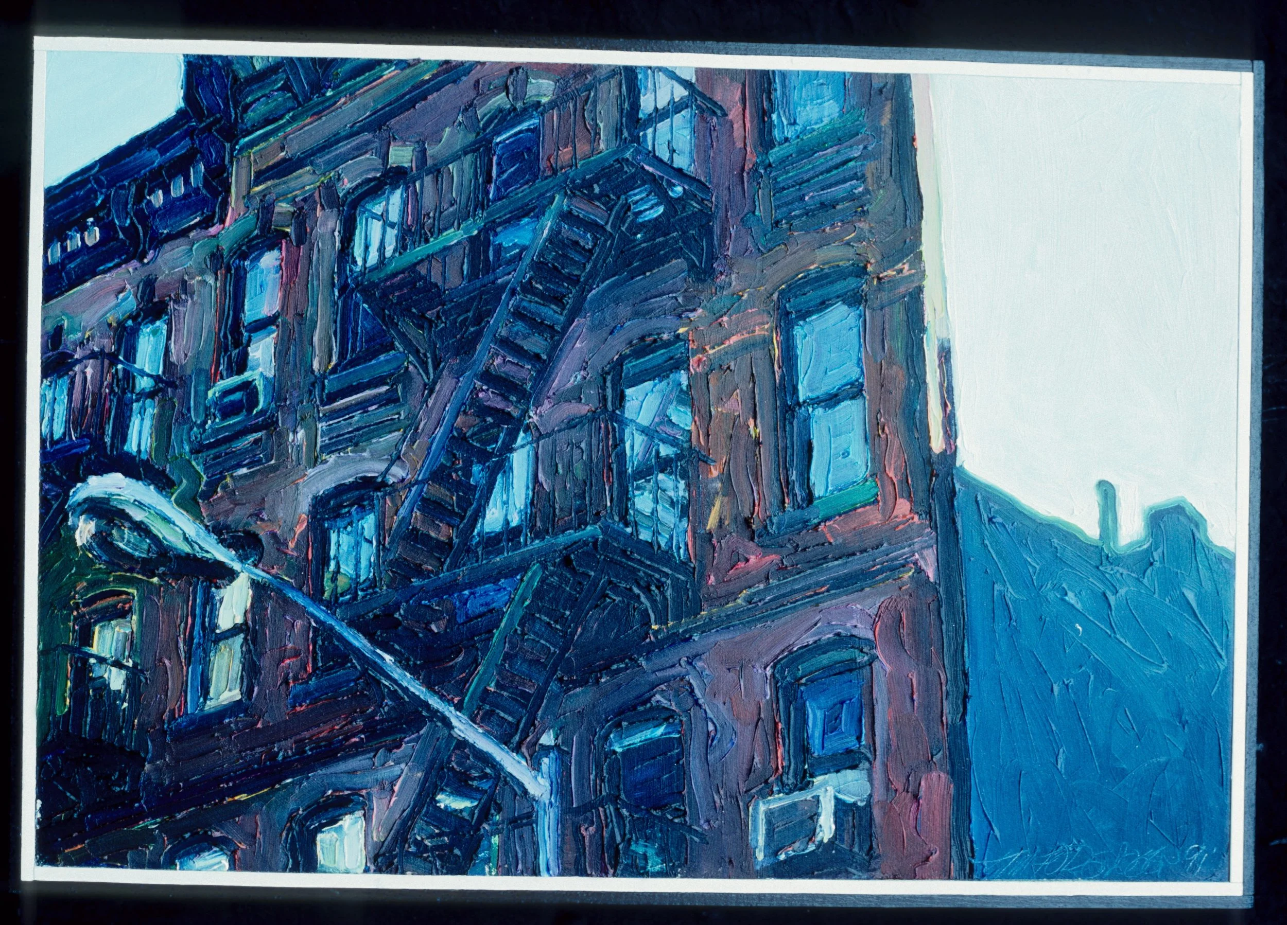 Red Building in Shadow  14" x 21"  o/m