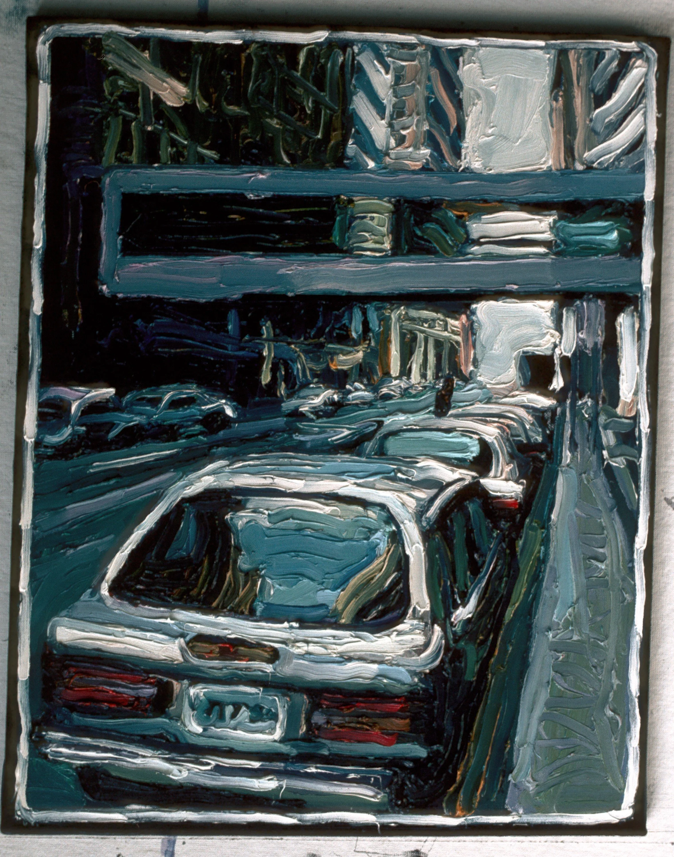 Car With Reflection  18" x 24"