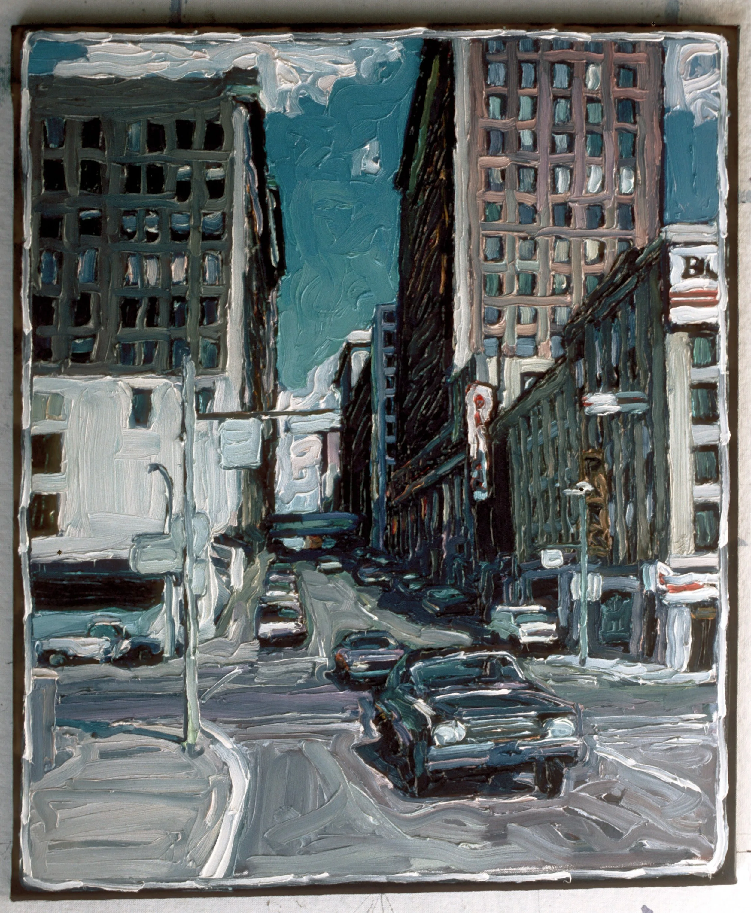 Buildings & Car 22" x 28"