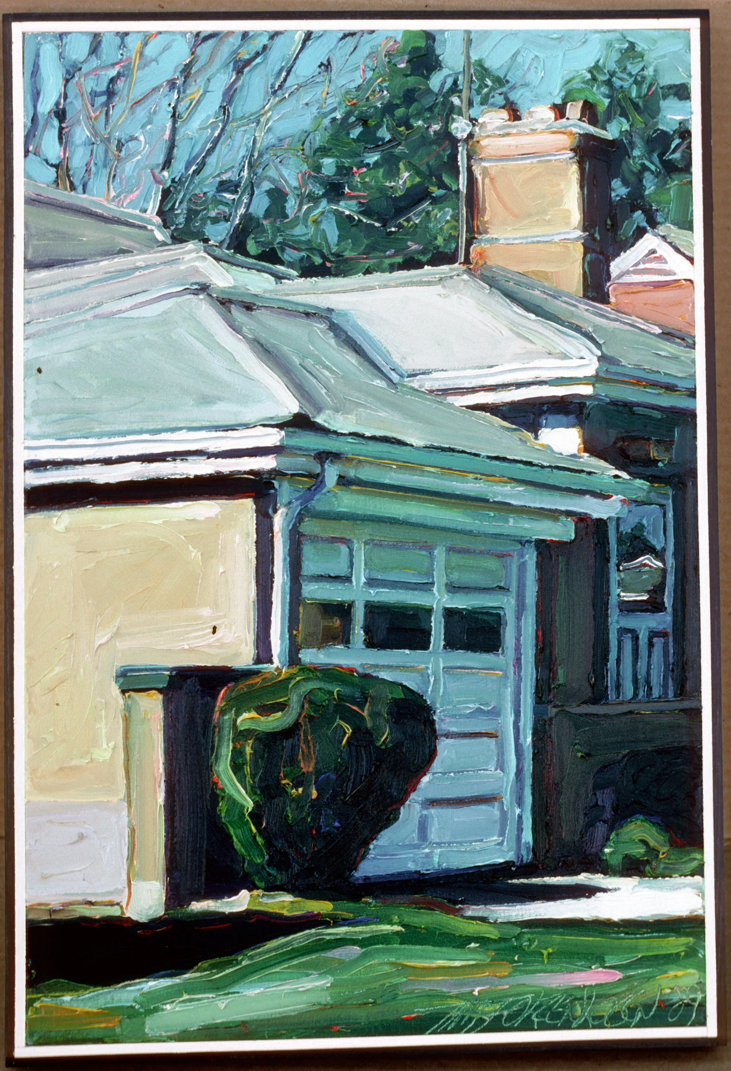 Bush & Garage   16" x 24"  O/c