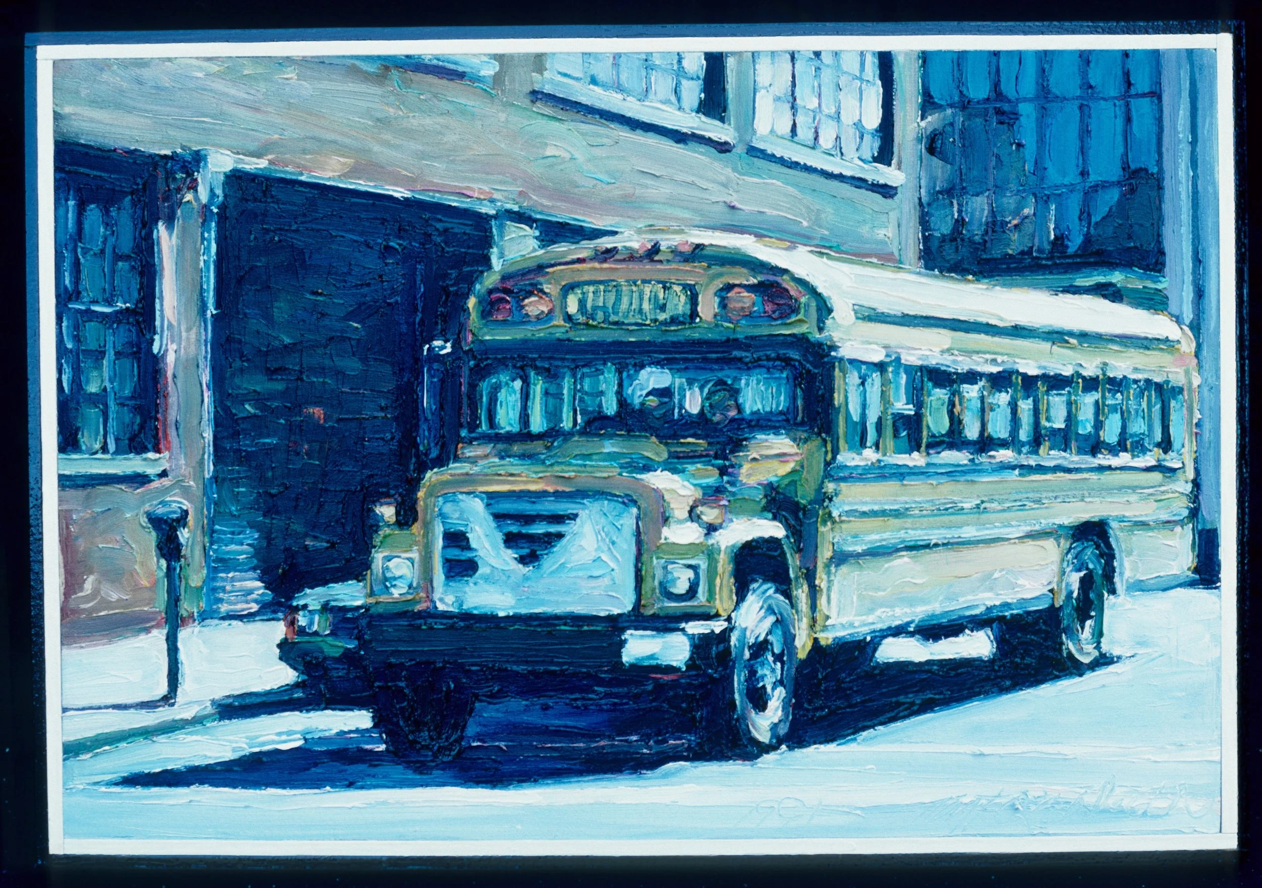 School Bus 12" x 18"  o/m