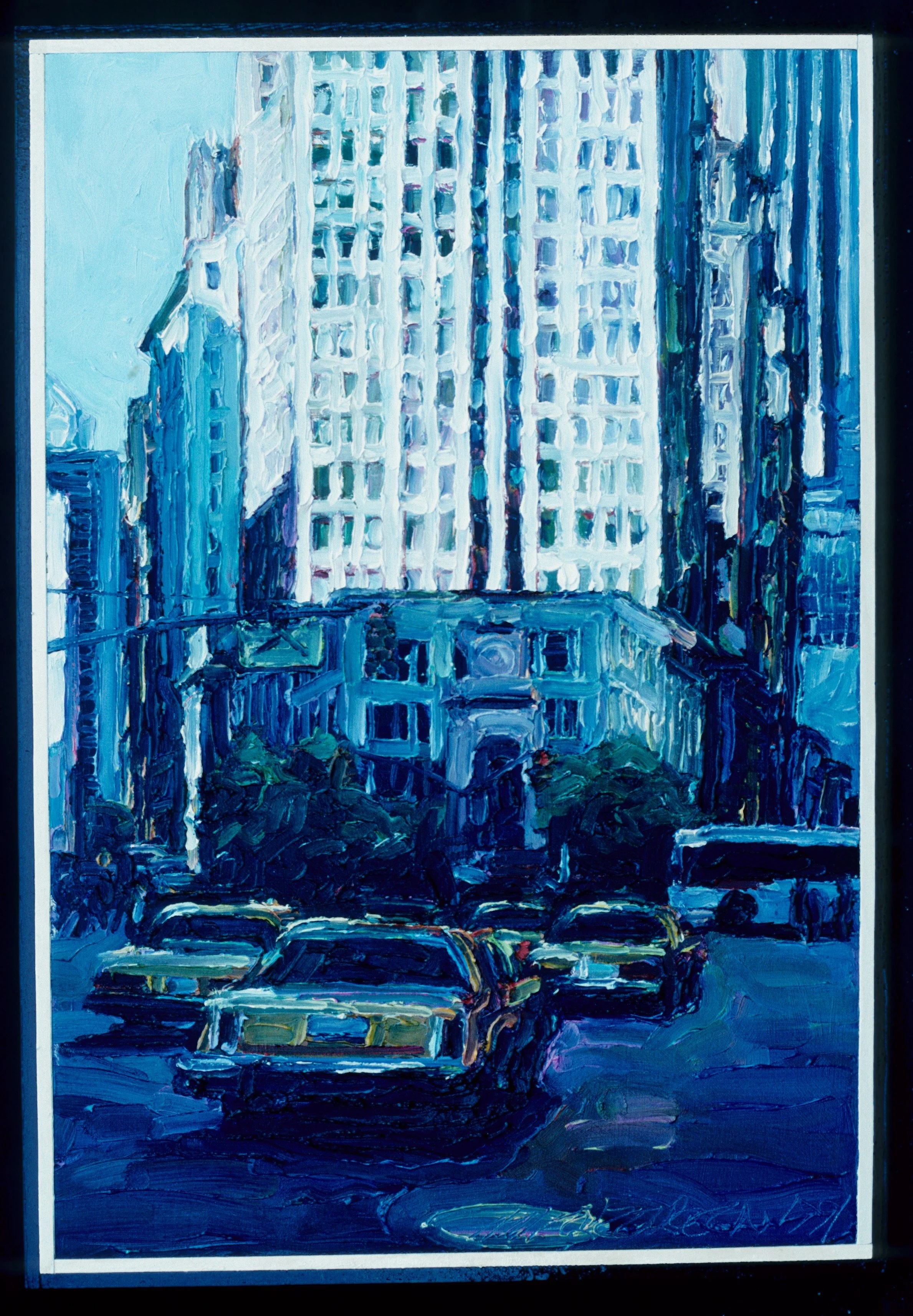 Four Cabs  12" x 18"  o/m