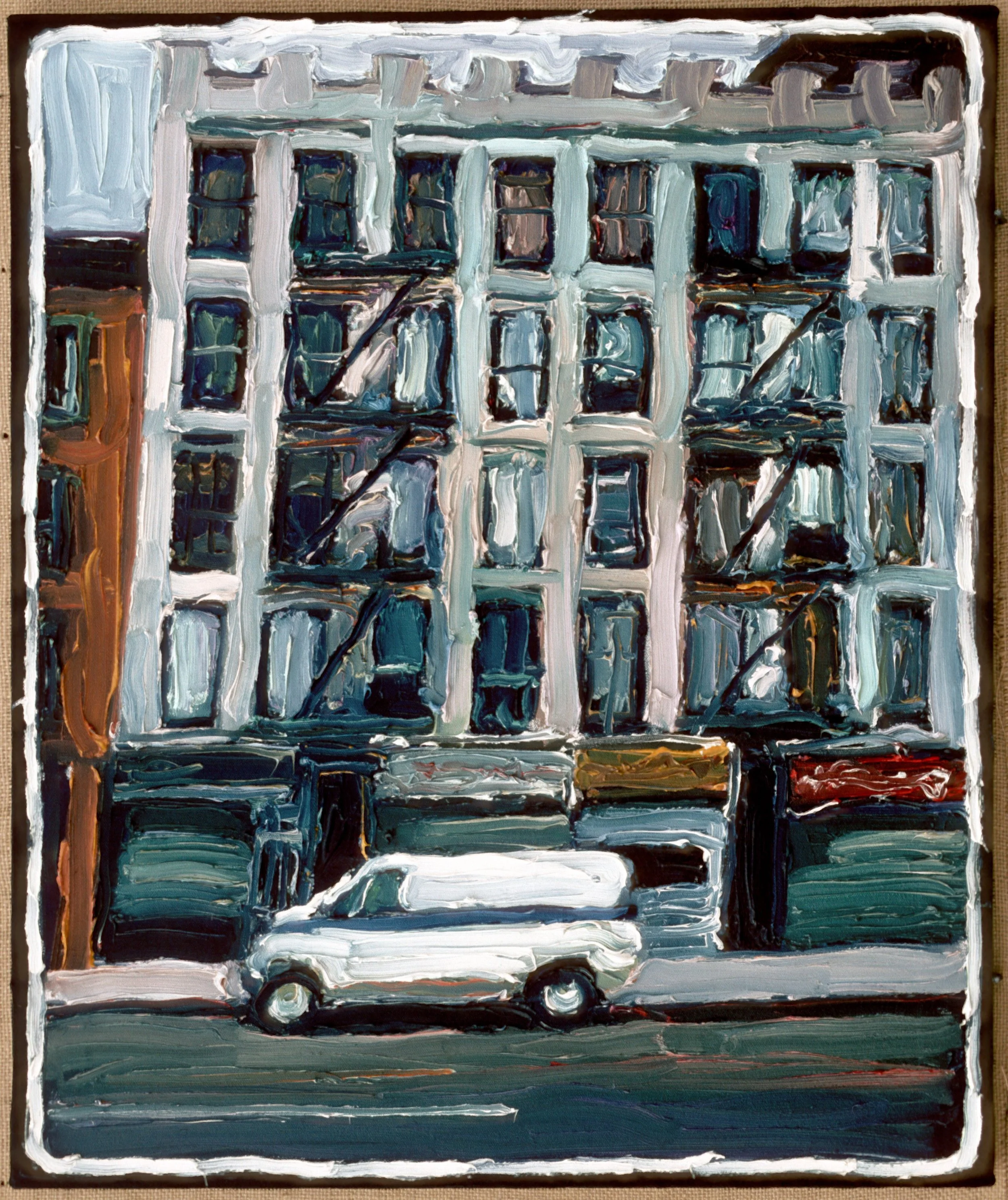 White Van - Blue Stripe  22" x 28"