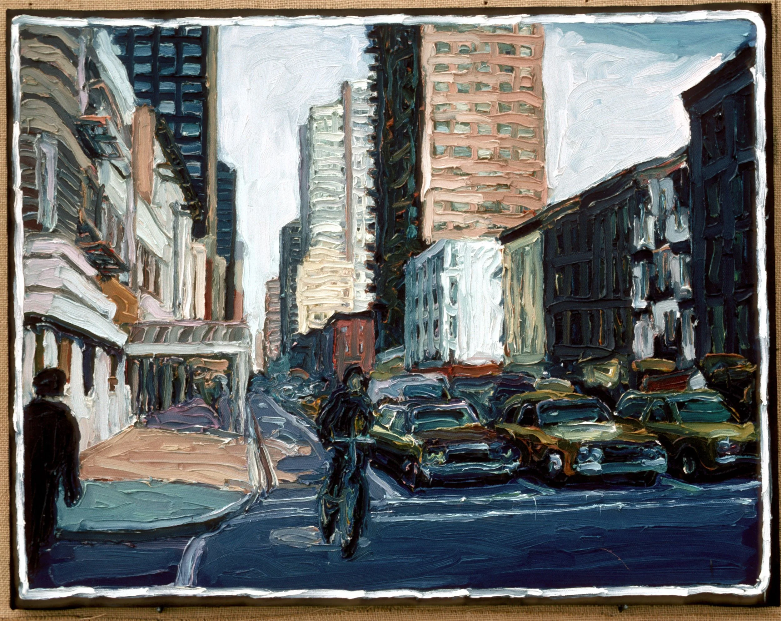 Early Morning Bicyclist 22" x 30"