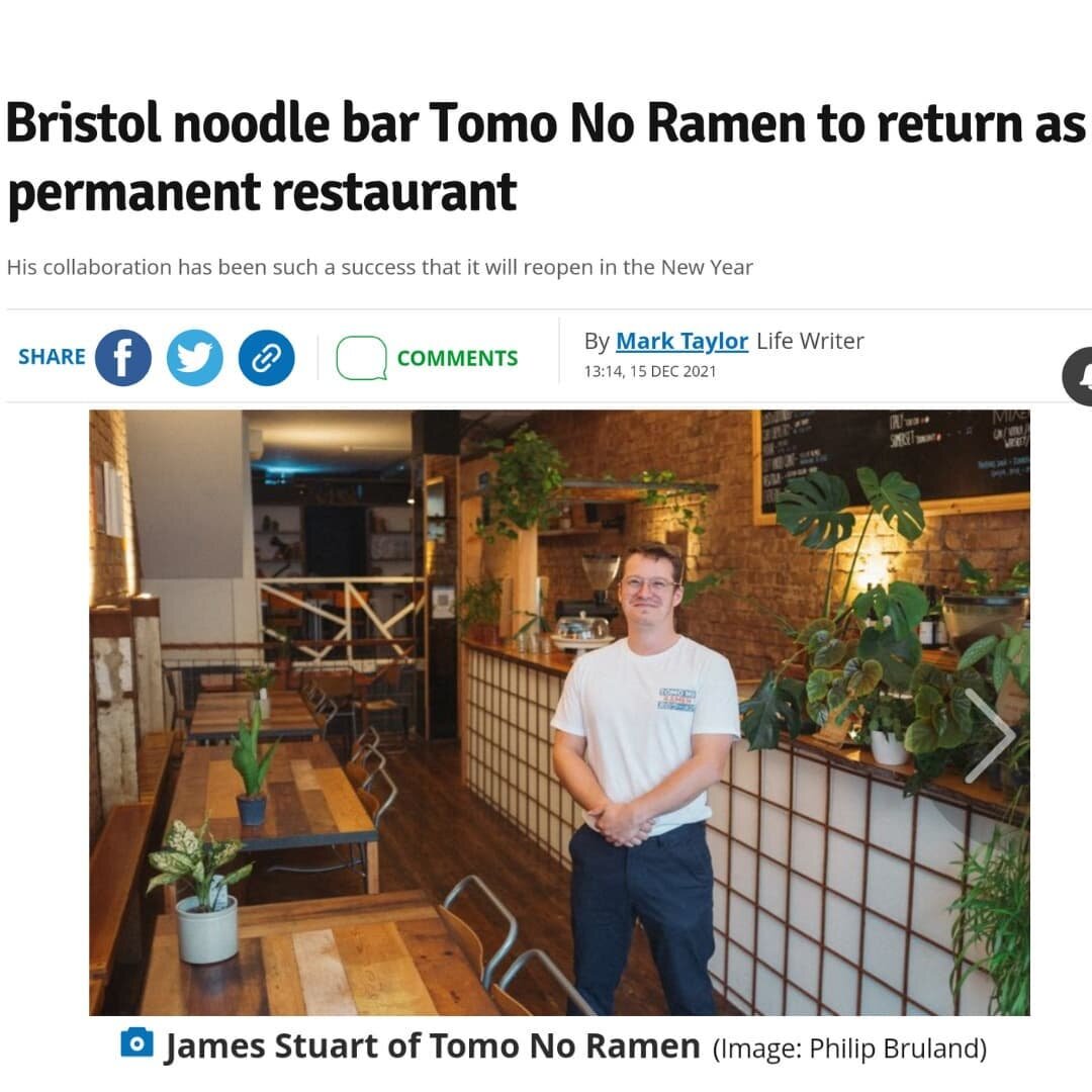 Thanks @marktaylorfood for writing about our permanent reopening on the 7th of January!