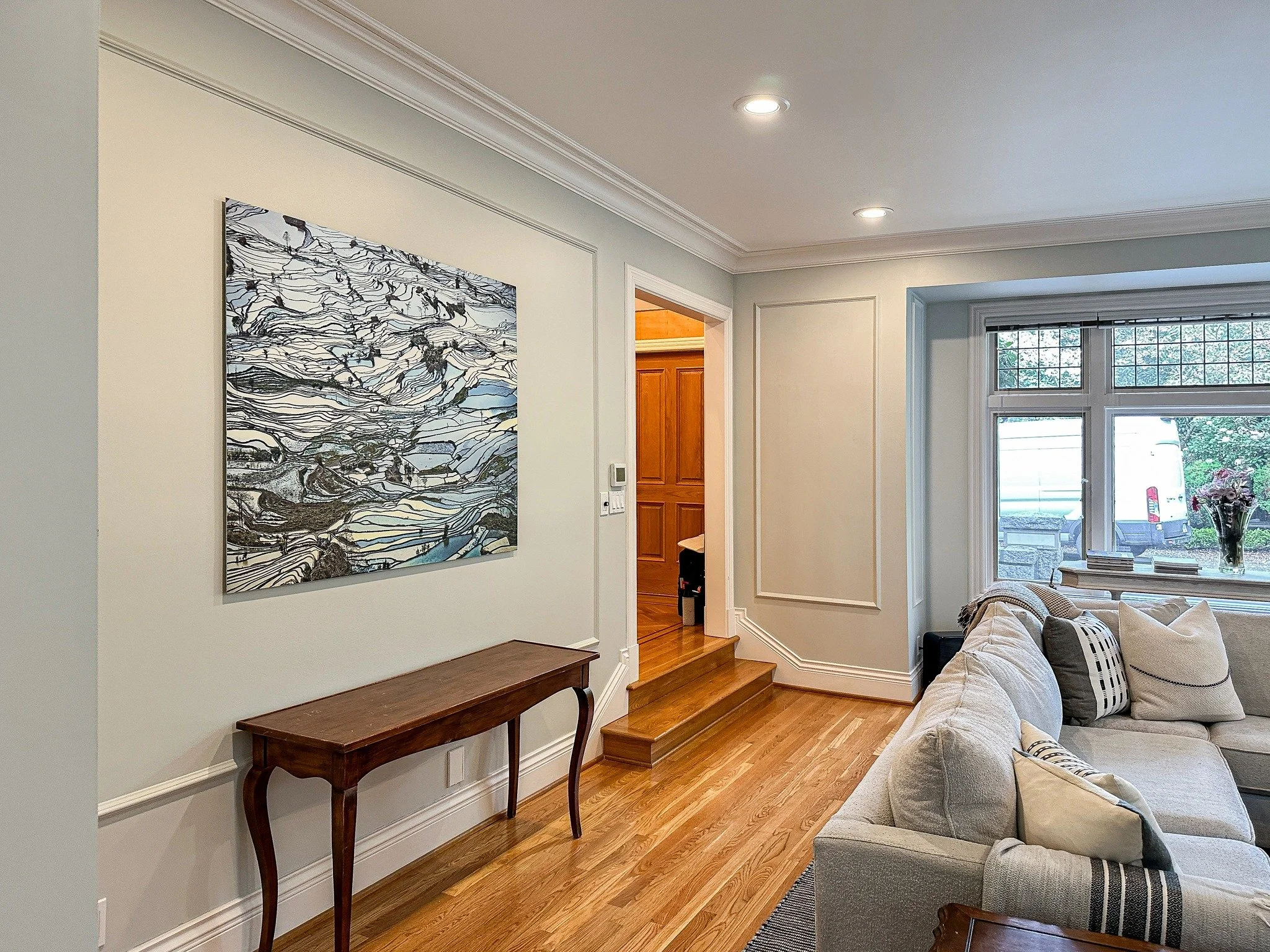 Abstract? Aerial? Both.
David Burdeny&rsquo;s Rice Terraces (Laohuzui II), Yunnan, China turns landscape into composition. We installed it in the perfect spot&mdash;because when art is this good, it deserves the best seat in the house. 👌
 #ricefield