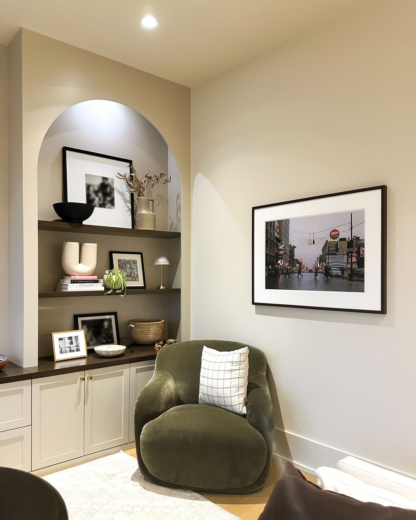 Some walls get decor.
This one got a time machine.
Fred Herzog&rsquo;s Crosswalk (1960), shot on vibrant Kodachrome, capturing Granville Street like only Herzog could. A piece of Vancouver&rsquo;s past&mdash;now living very comfortably in the present