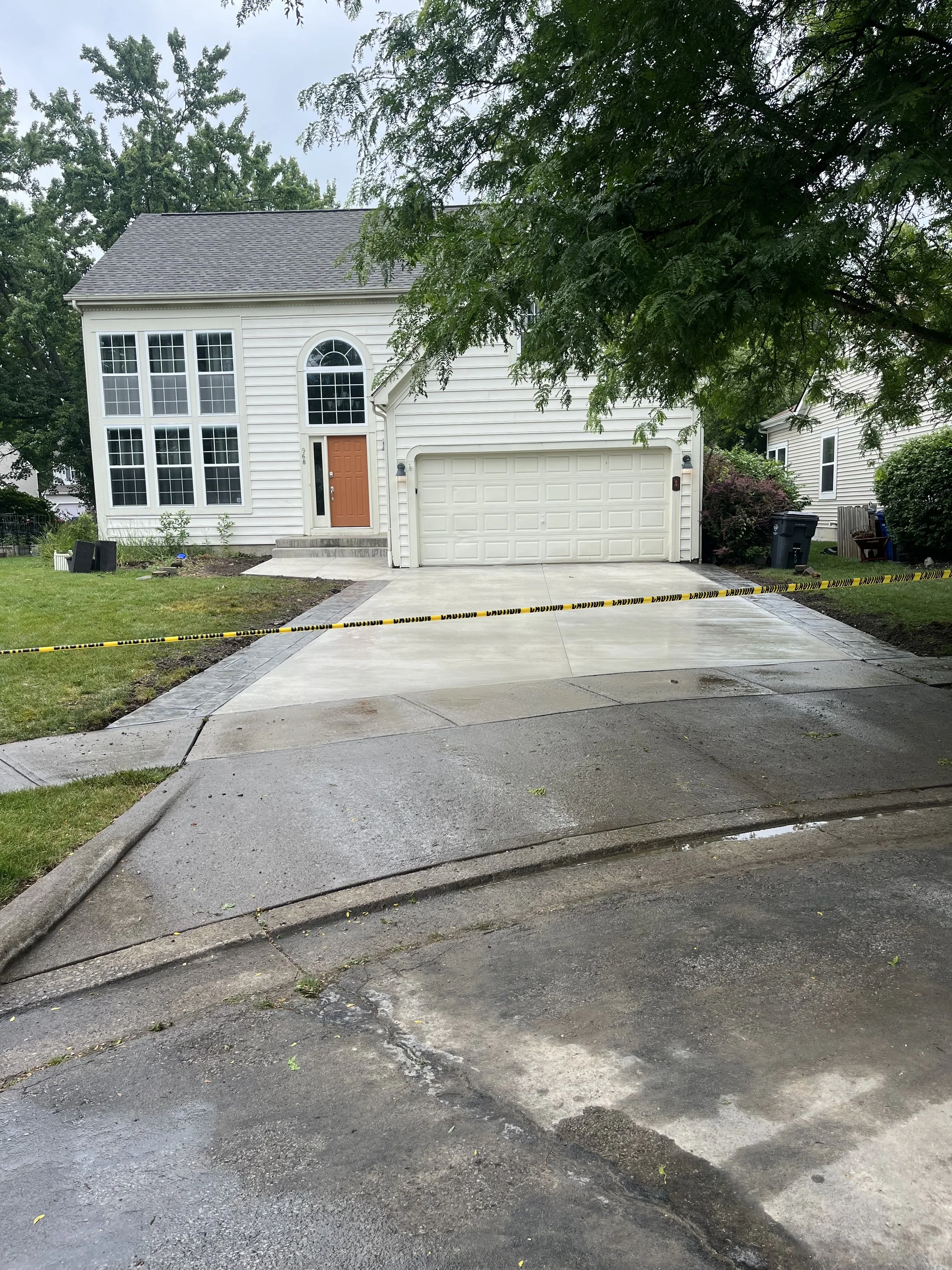 Stamp concrete driveway