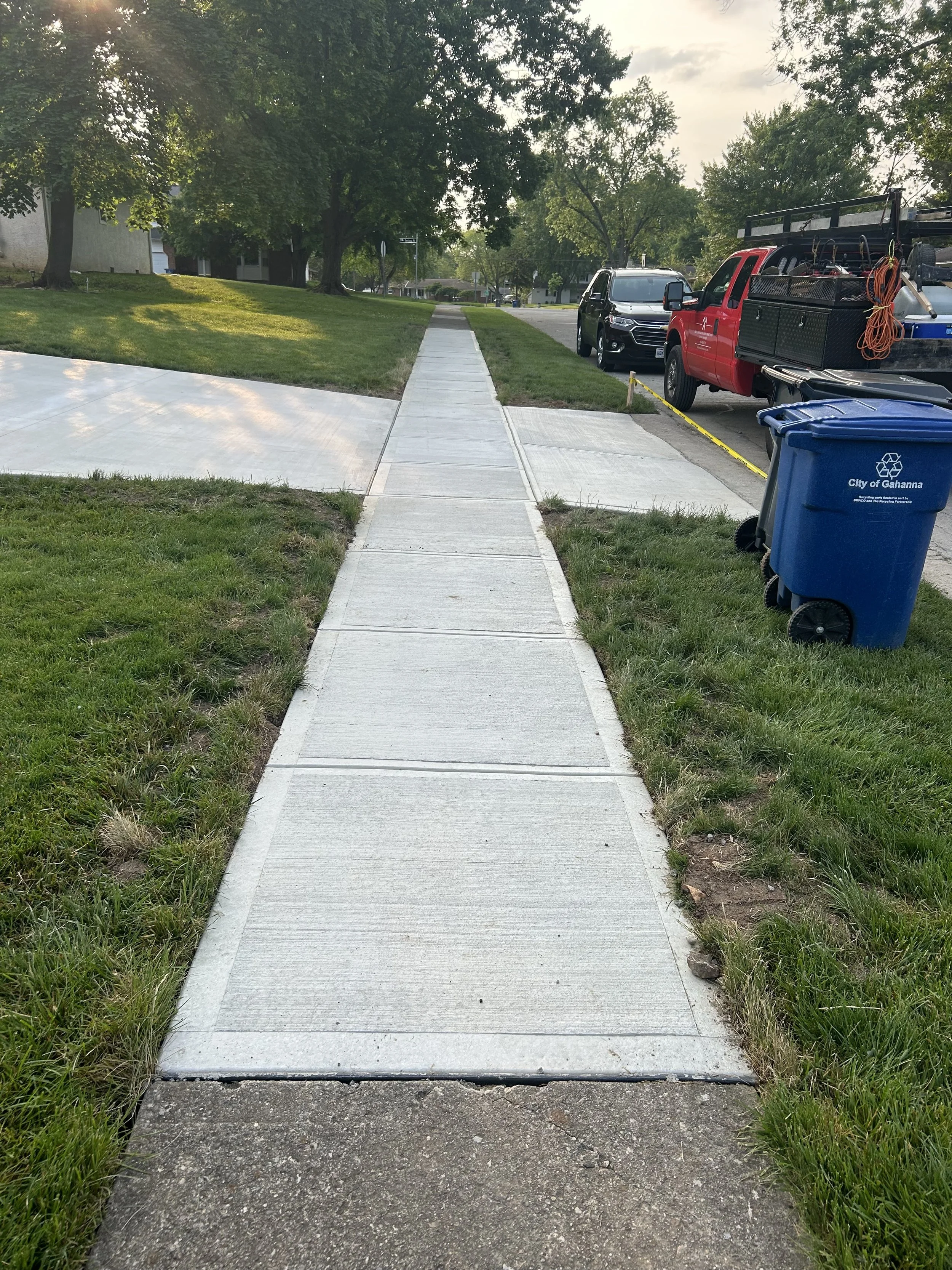 Concrete sidewalk