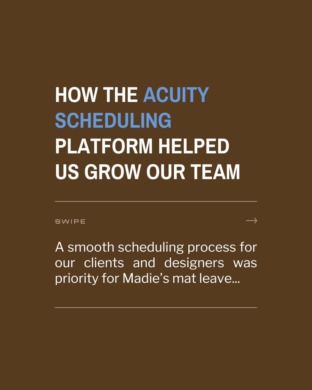 THIS piece of software has been one of the biggest difference makers in automating our team's booking process while Madie is away &rarr; Acuity Scheduling.

We're going to break down all of the ways this software is flexible and powerful for growing 