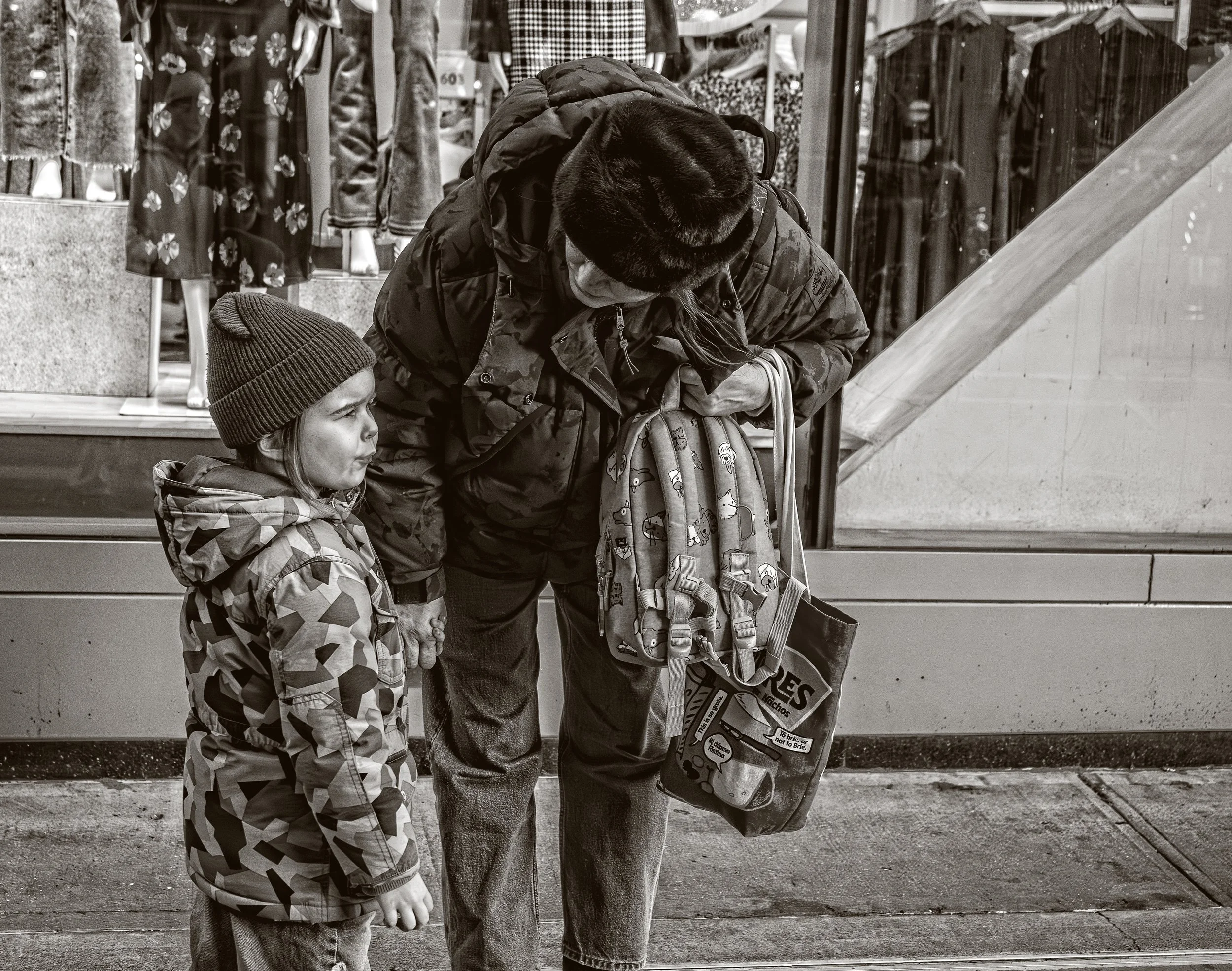 I couldn't tell if this little girl was being scolded or is just upset and being consoled (and I'll never know)