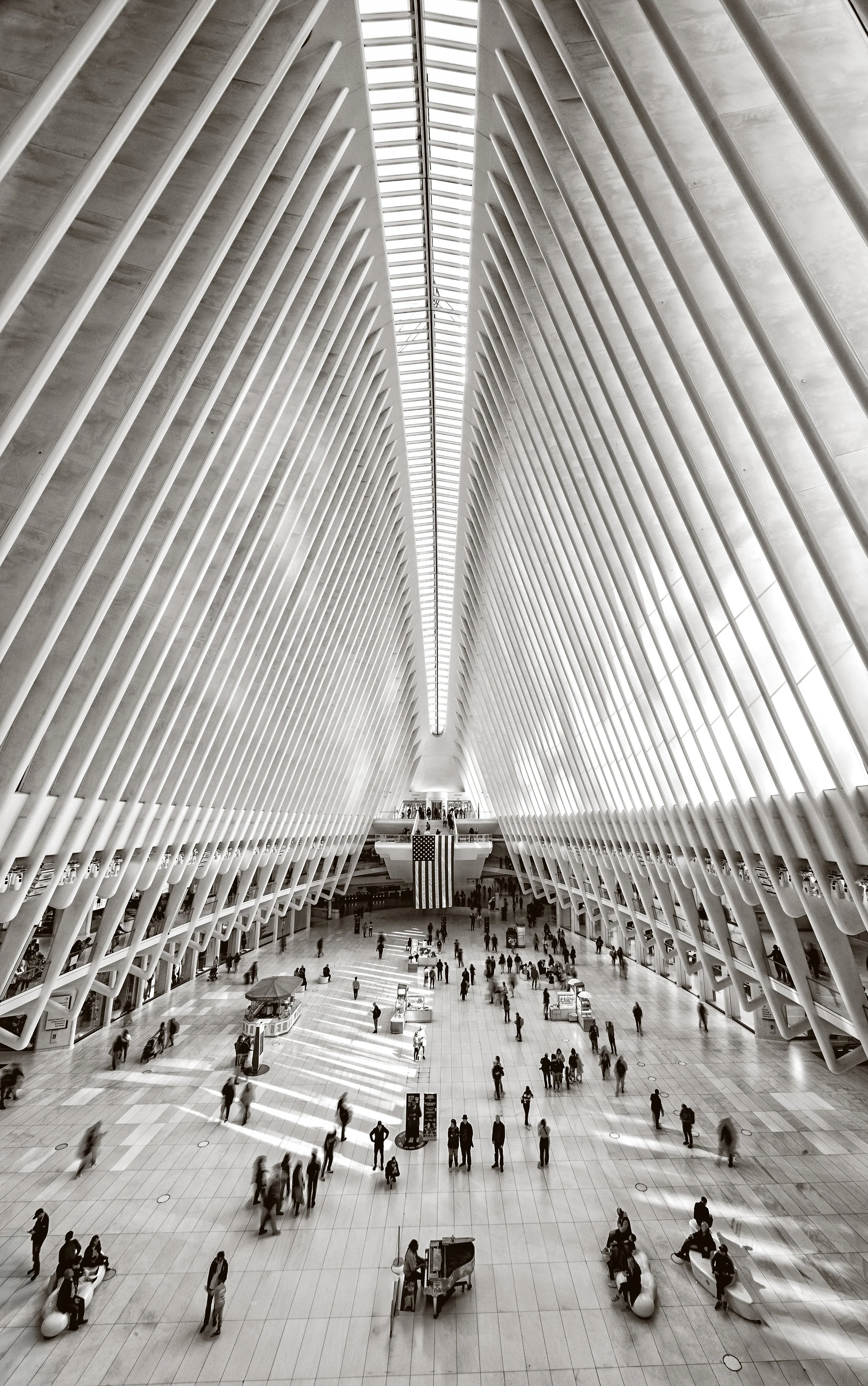 From inside the 
Oculus near the WTC memorial