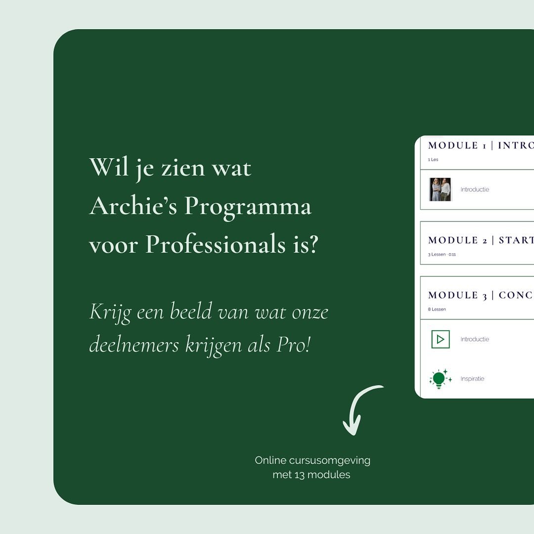 Sneak peak van Archie&rsquo;s programma voor Pro&rsquo;s👀
zodat je een idee krijgt van wat je kunt verwachten✨

Op 9 december organiseren we een gratis webinar waarin we jou meer vertellen.

Schrijf je in via #linkinbio 

#interieurprofessionals #ve