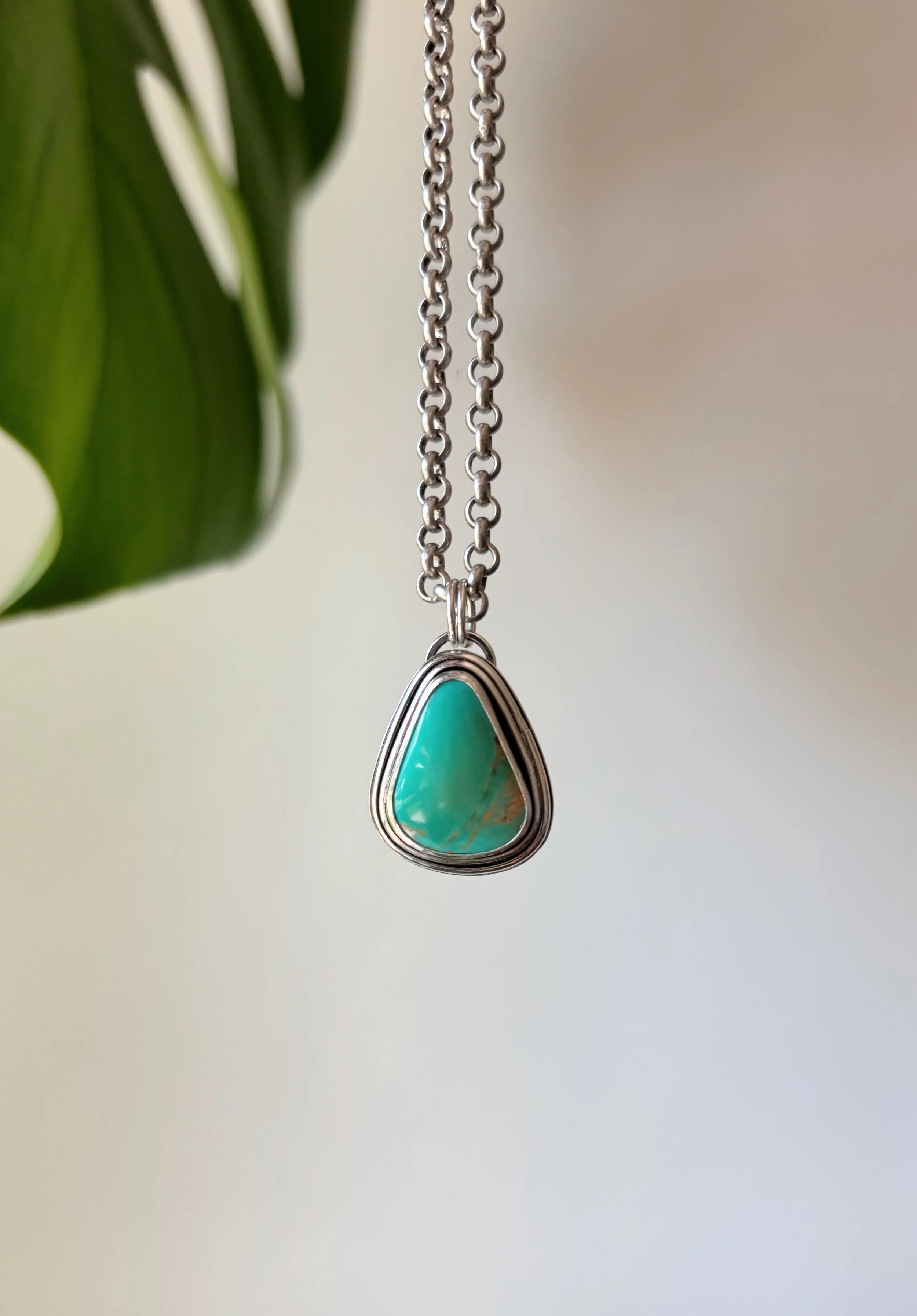 Kingman Turquoise Pendant Necklace