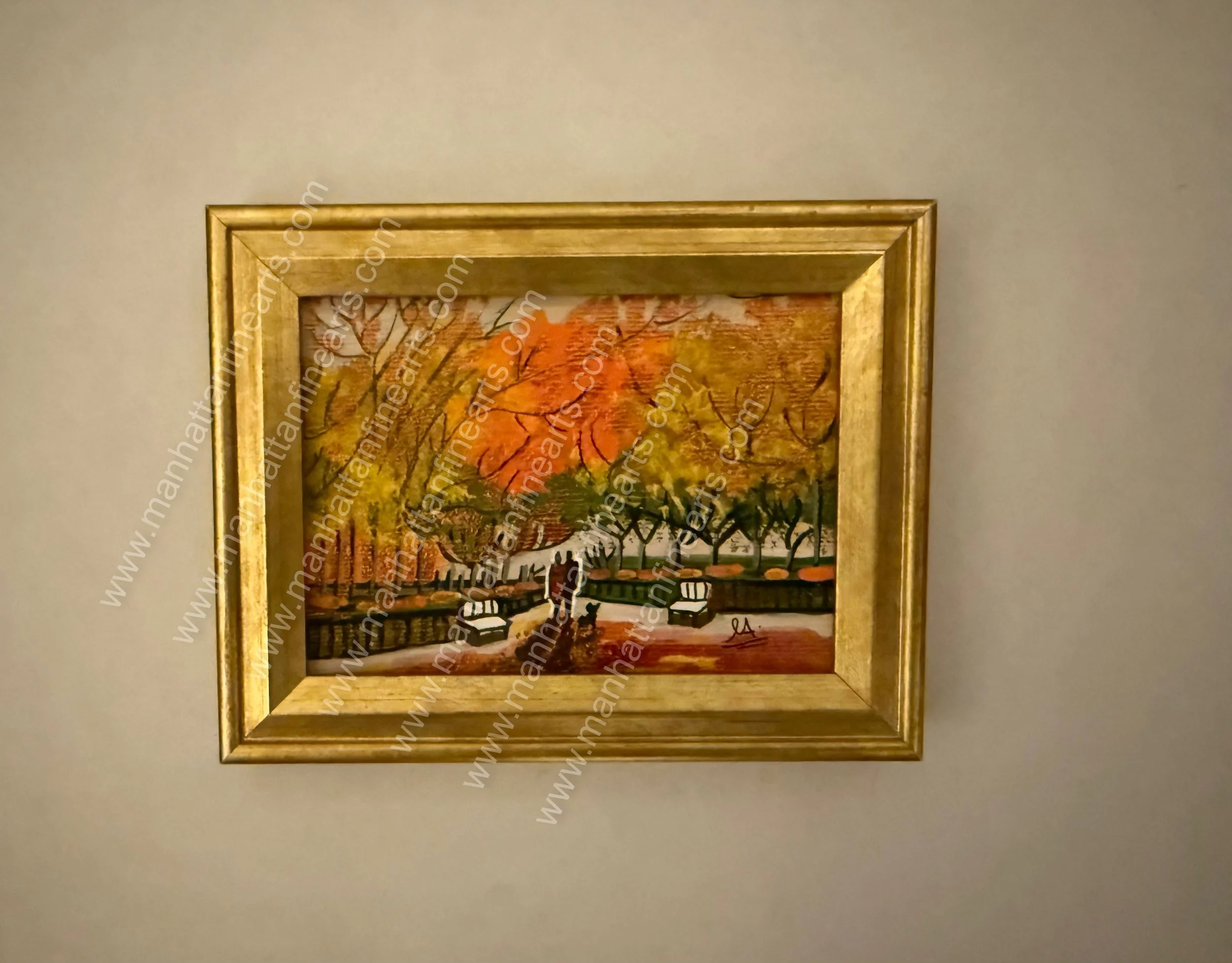 Central Park (The Mall) Handcrafted Miniature Painting