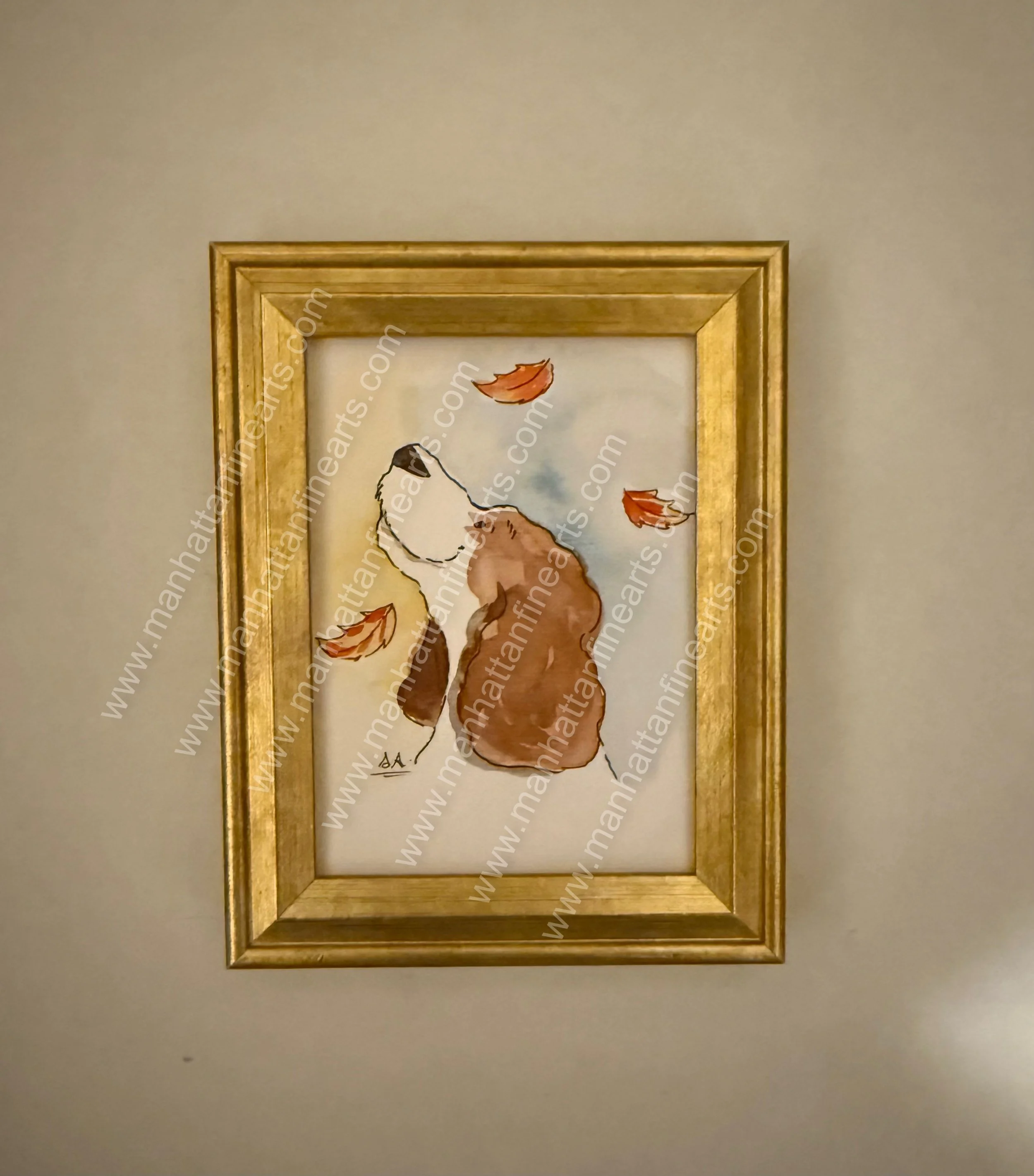 Autumn Serenity Bear Watercolor Painting