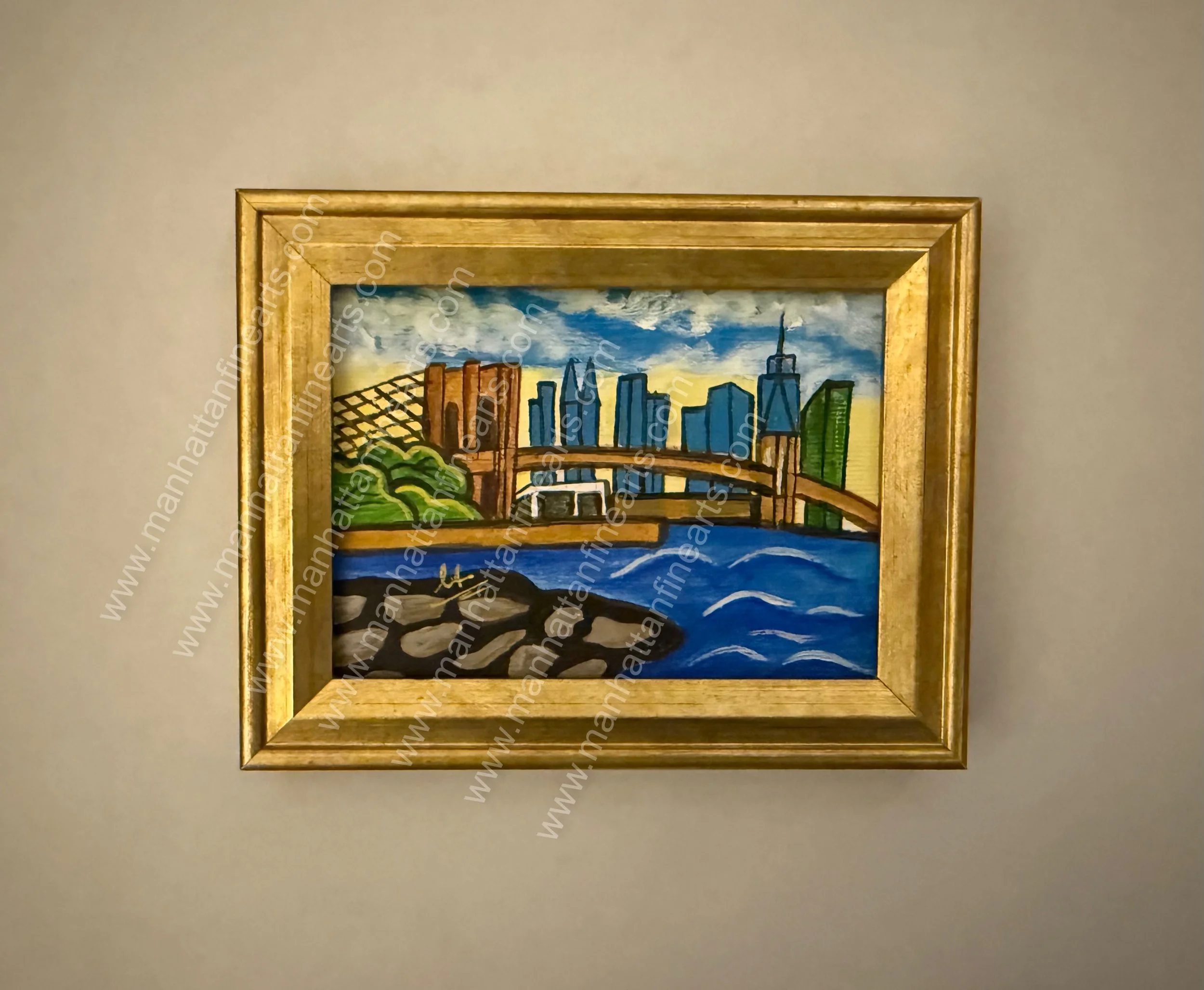 Miniature New York Skyline Painting