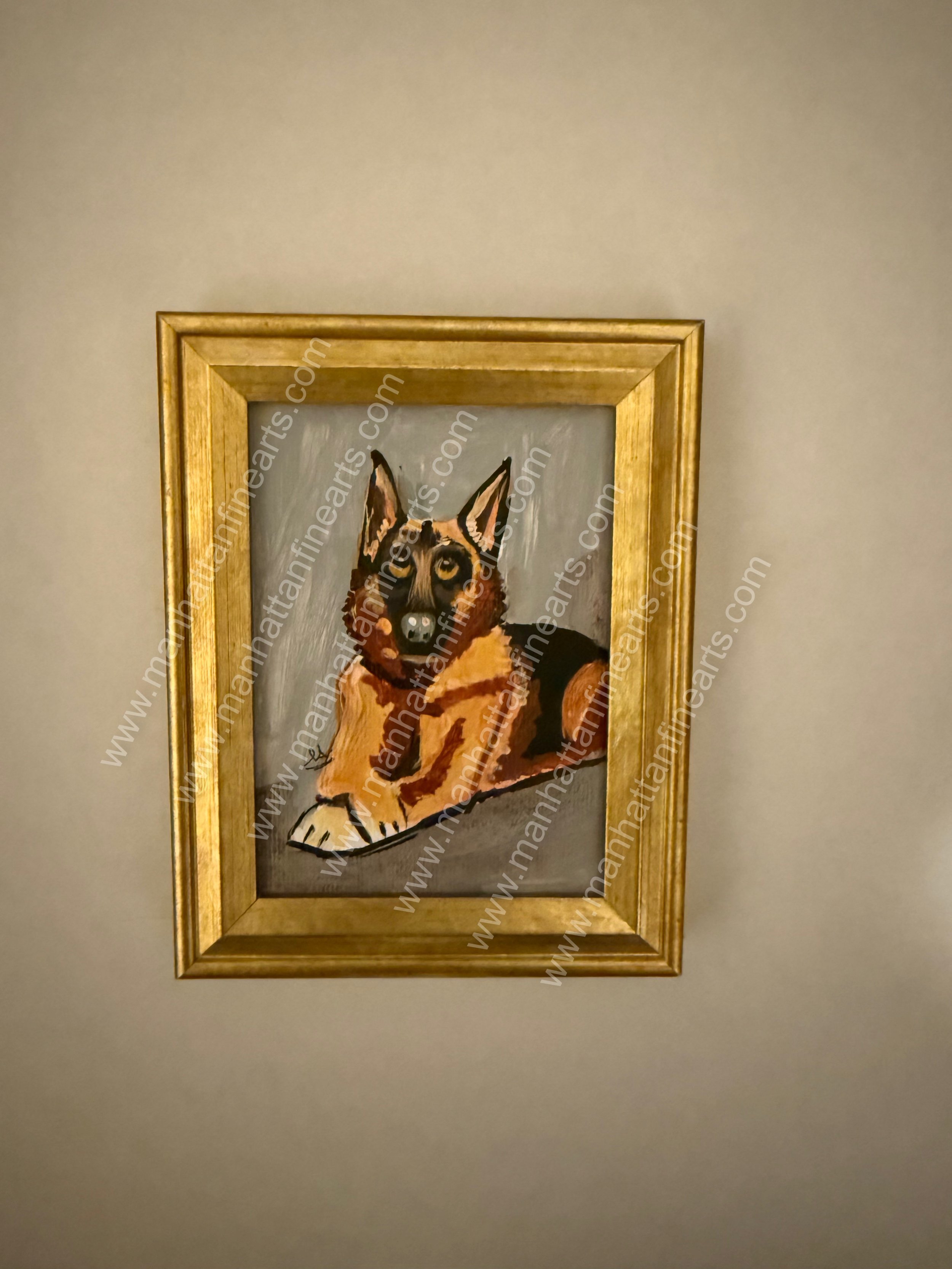 Elegant German Shepherd Portrait Painting