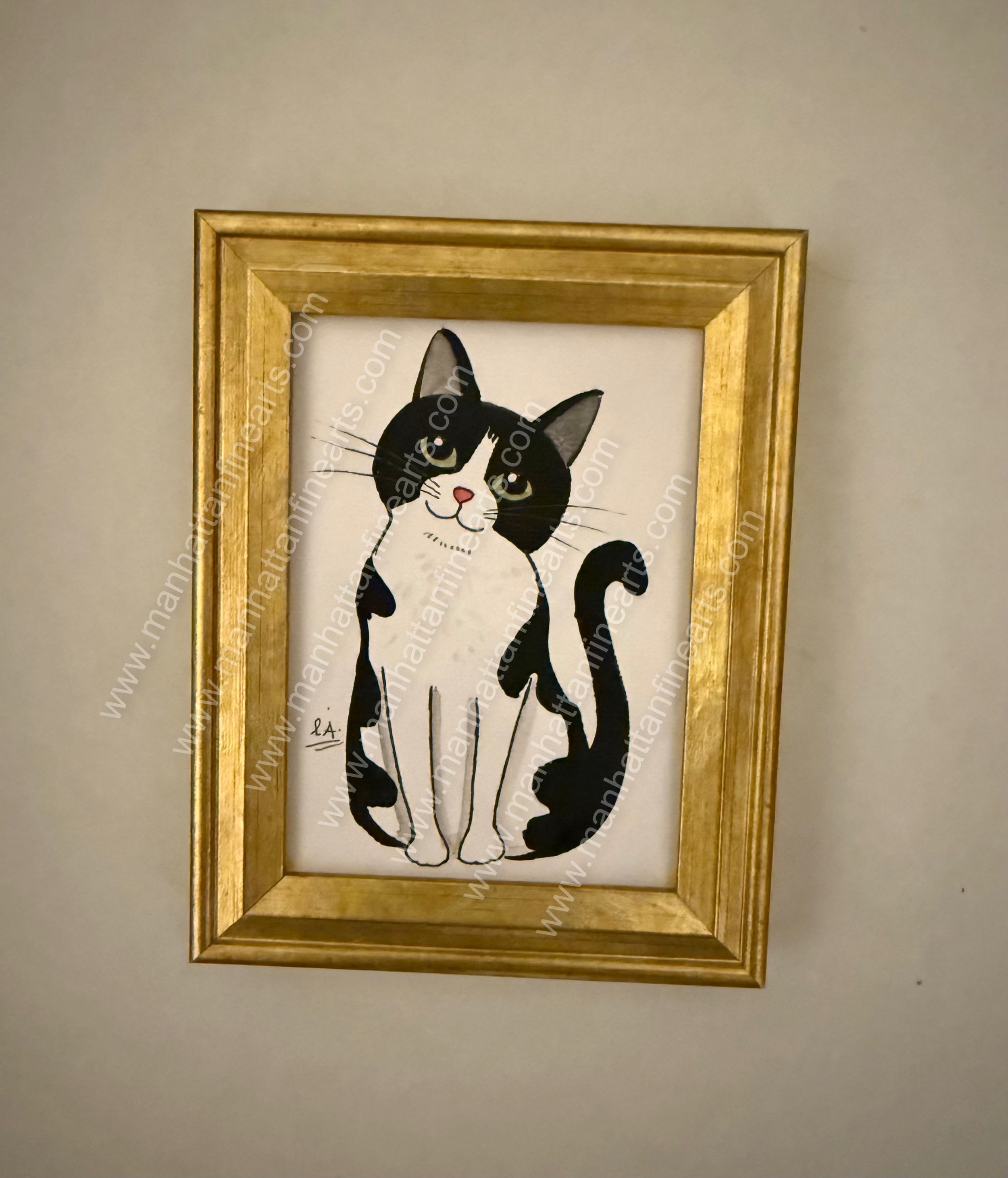Charming Feline Framed Art Painting