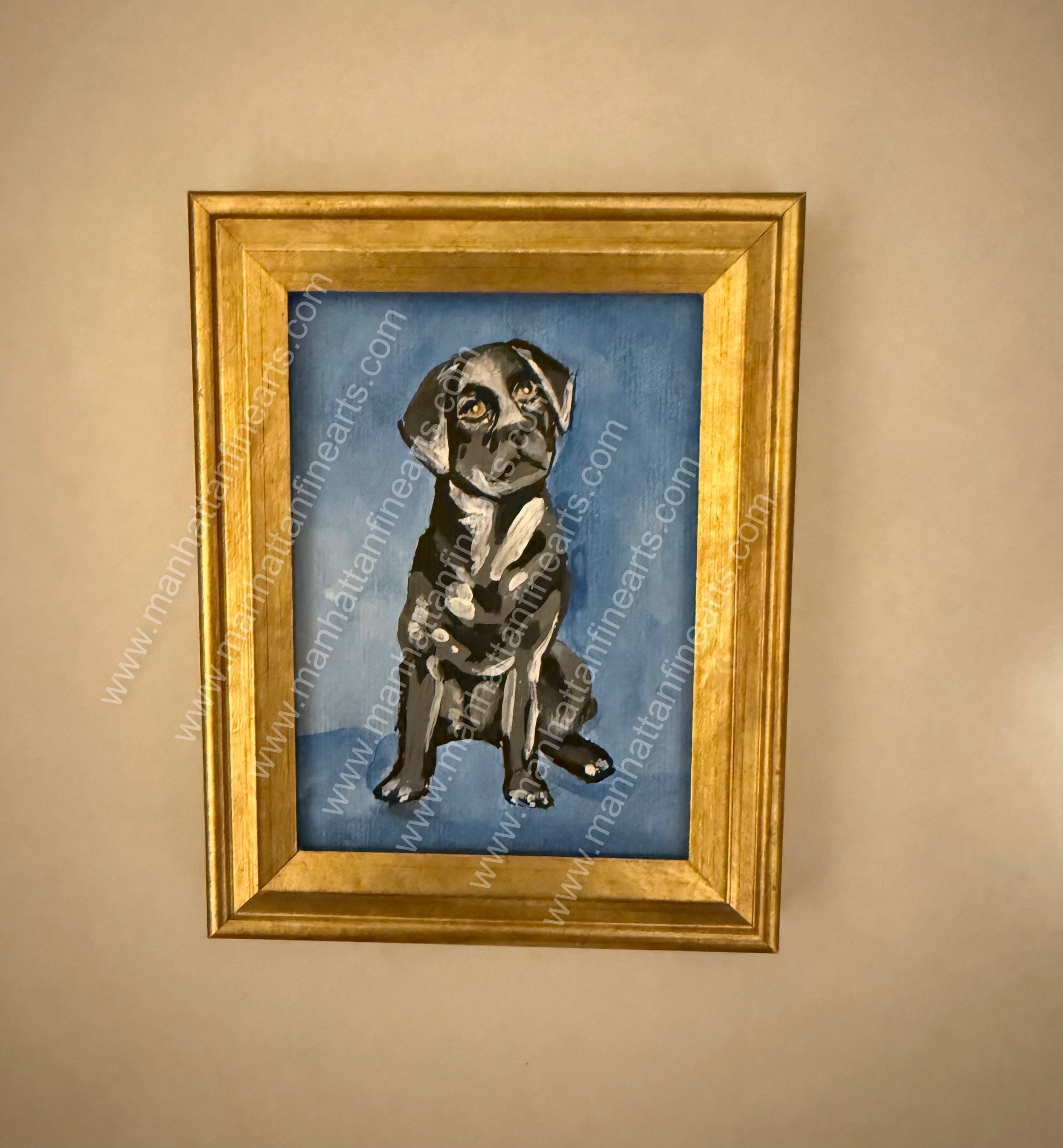 Loyal Companion: Framed Dog Portrait Painting