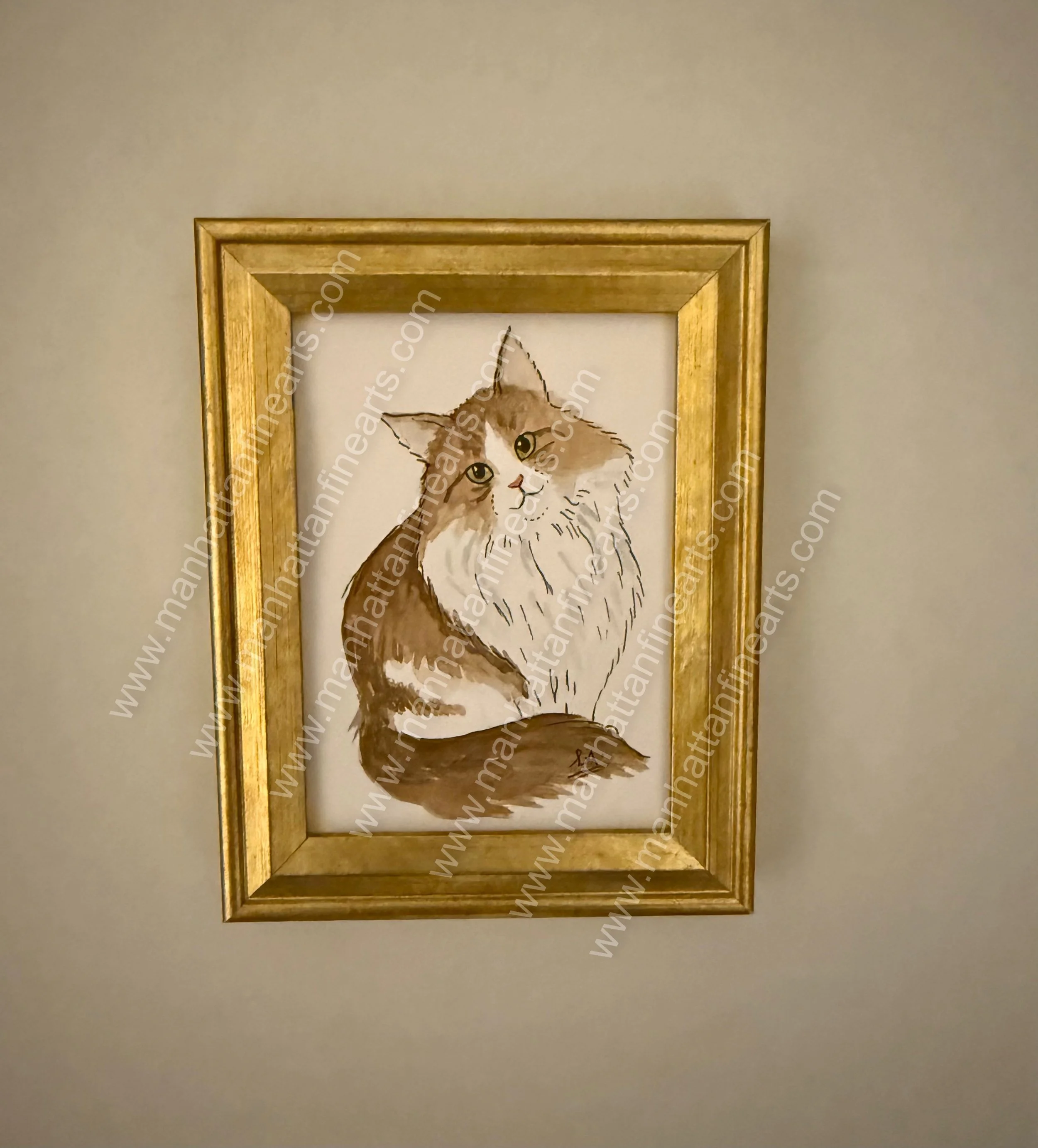 Elegant Cat Portrait Framed Art
