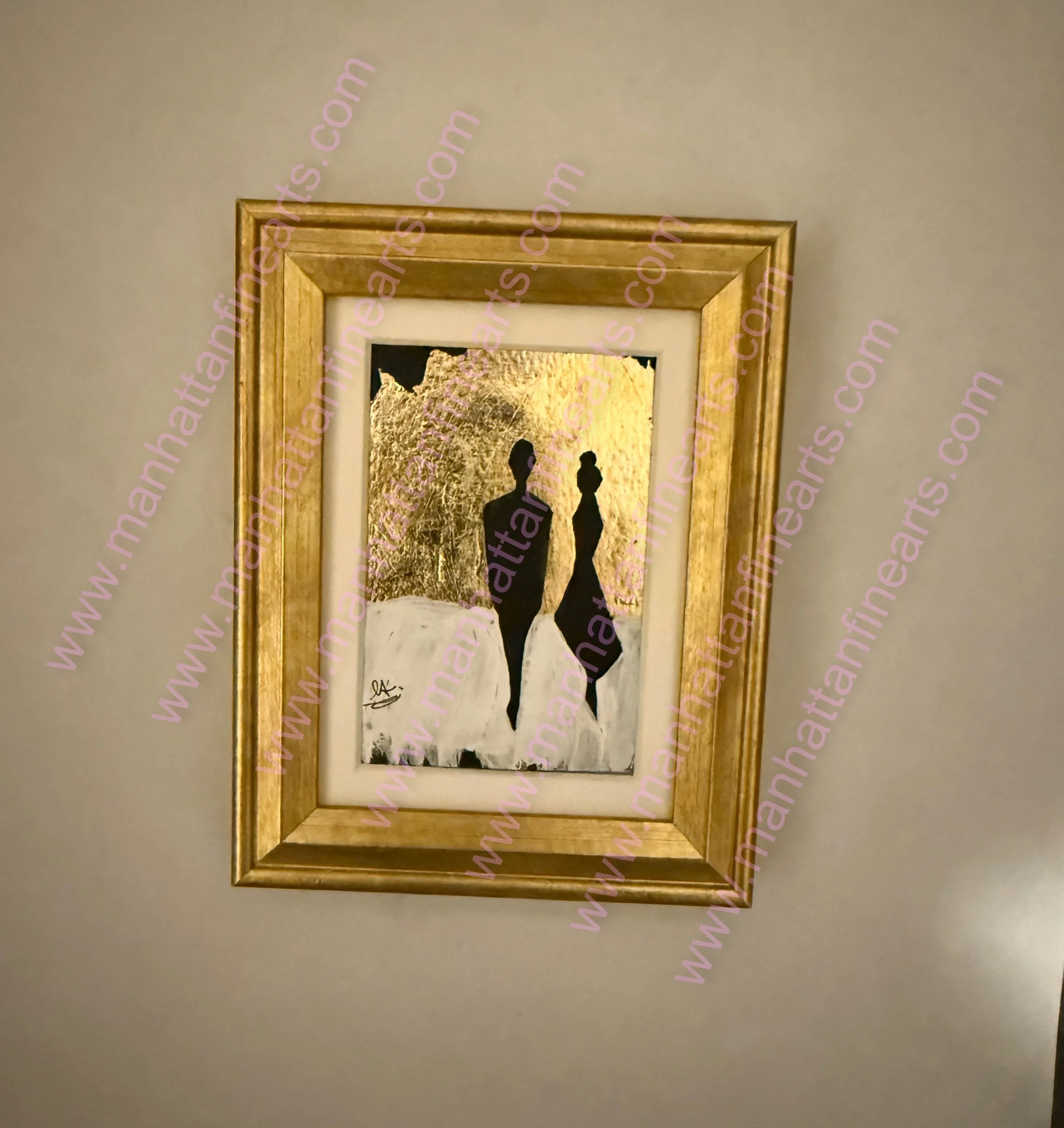 Golden Silhouette Elegance Art Piece