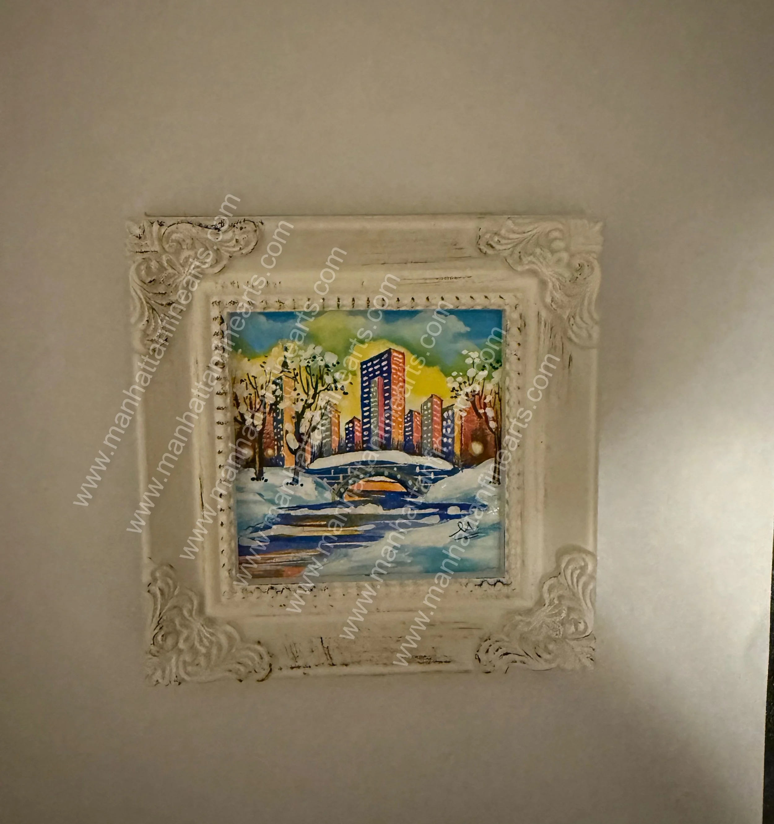 Handcrafted Miniature Gabstow Bridge Central Park Painting