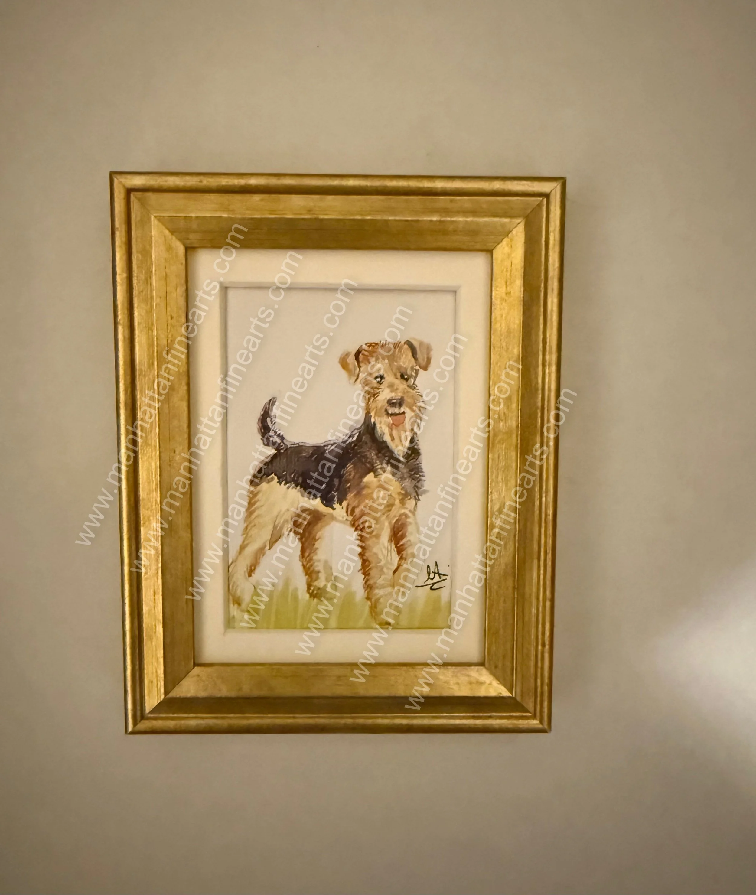 Watercolor Terrier Miniature Painting