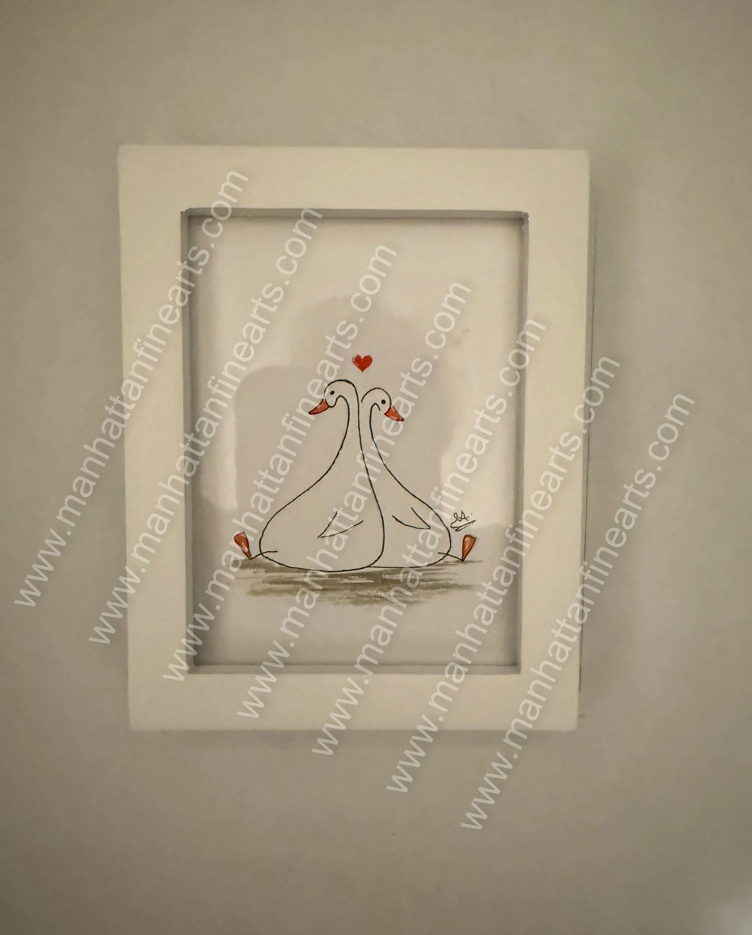 Minimalist Swan Love Painting