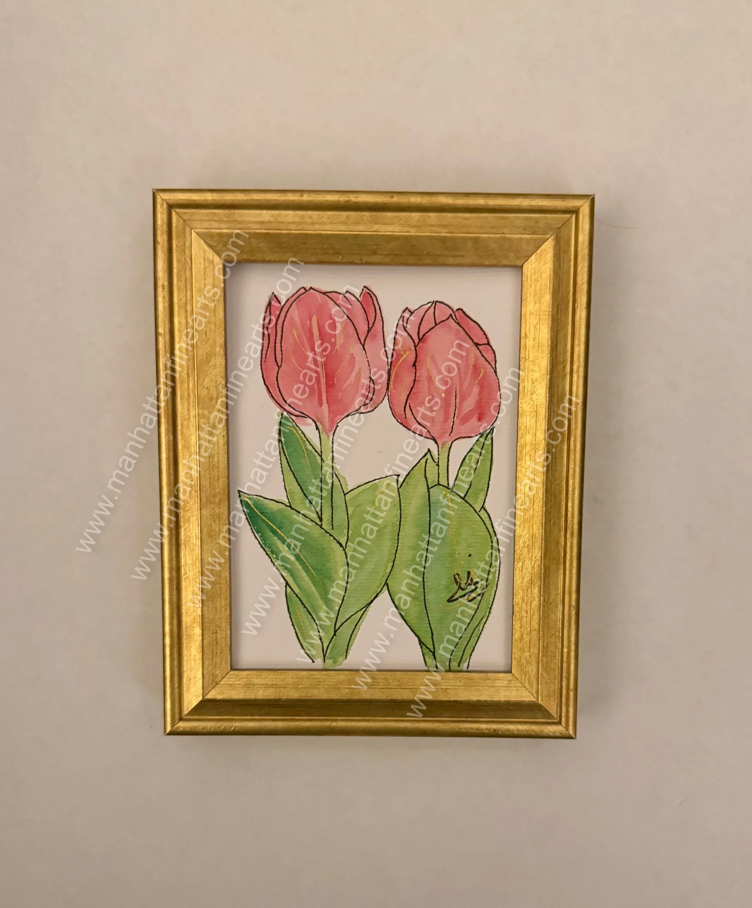 Charming Tulip Watercolor Painting