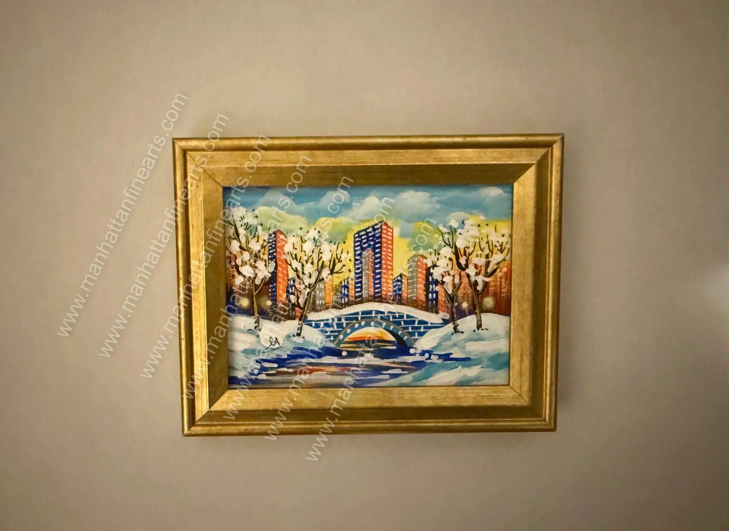 Winter Gapstow Bridge Framed Painting