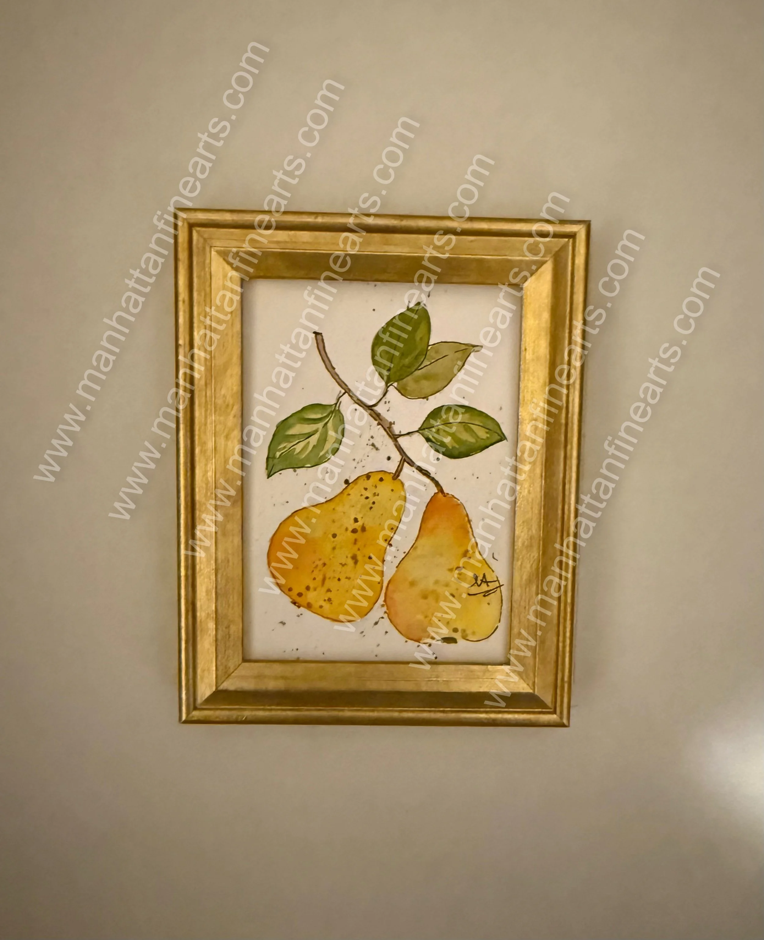Golden Pears Handcrafted Painting