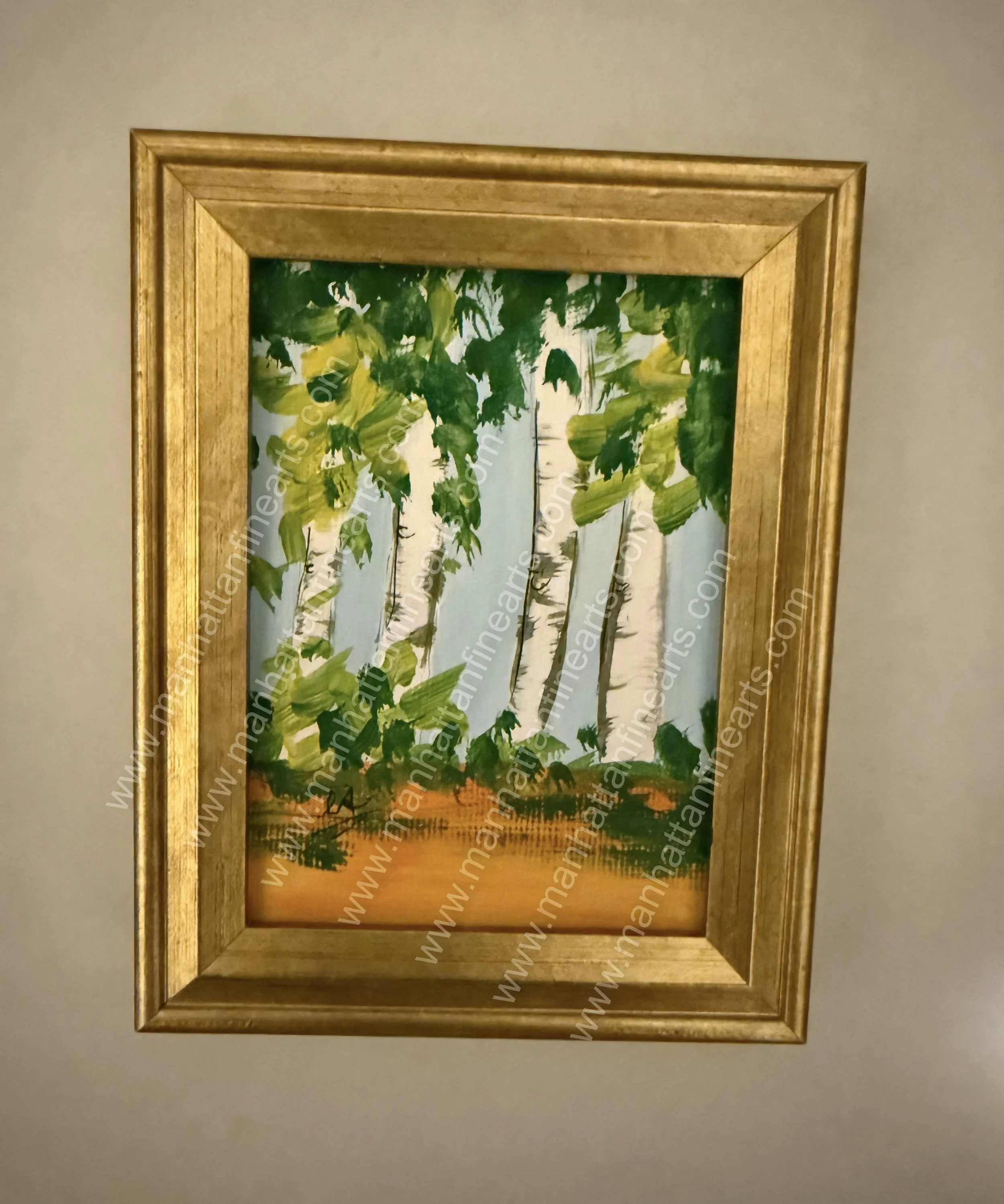 Handcrafted Birch Tree Painting