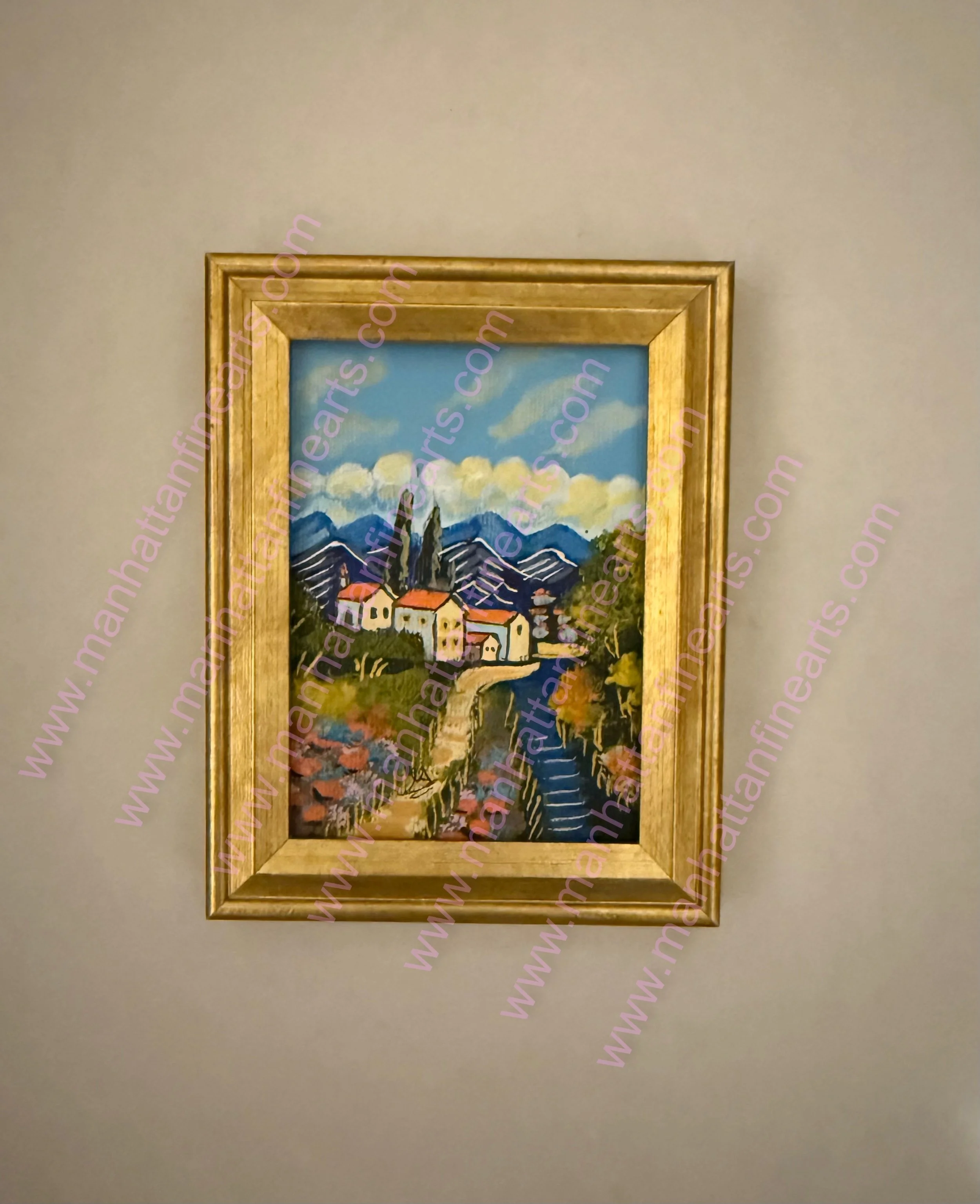Village Serenity Landscape Painting