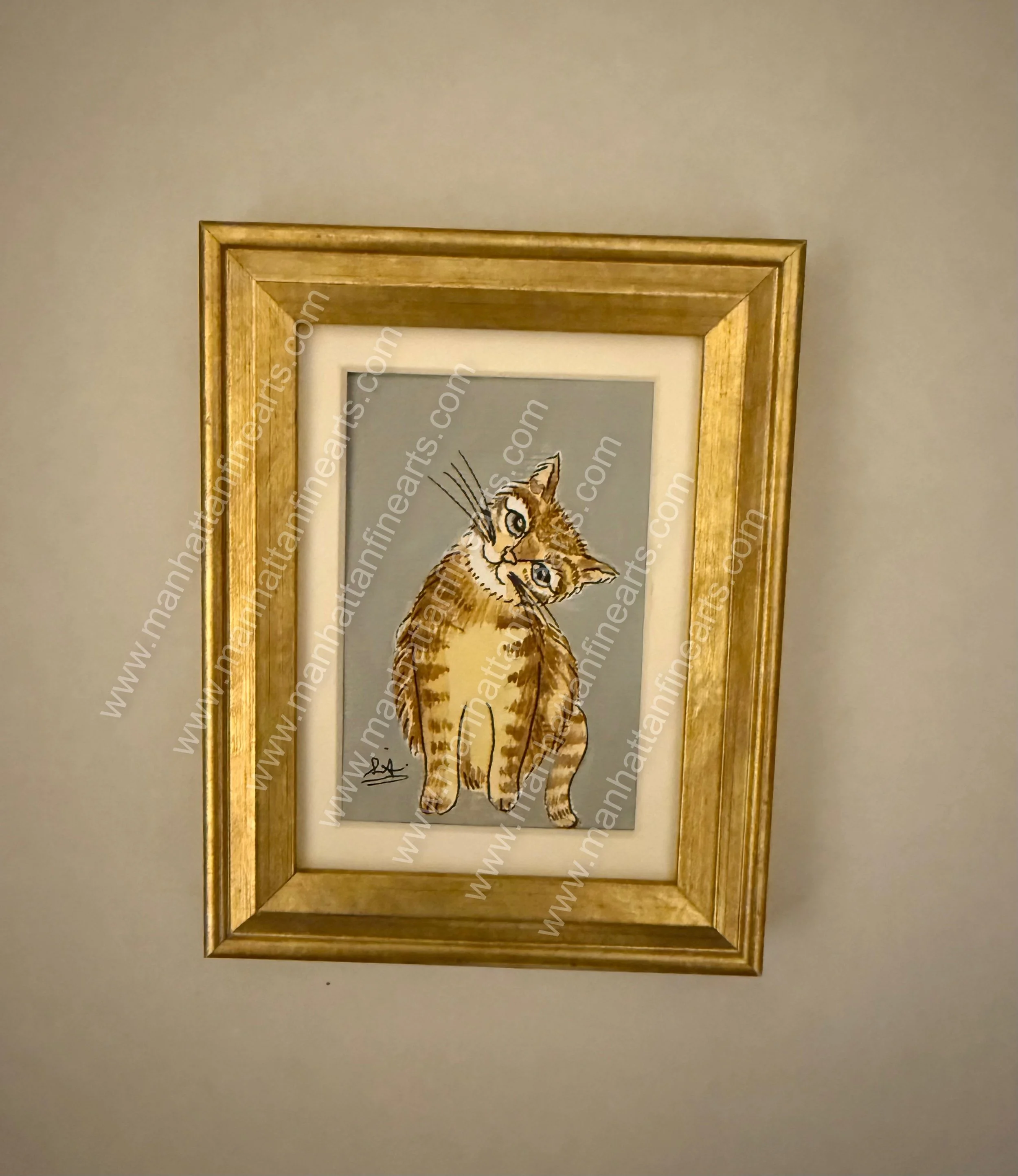 Curious Cat Watercolor Painting