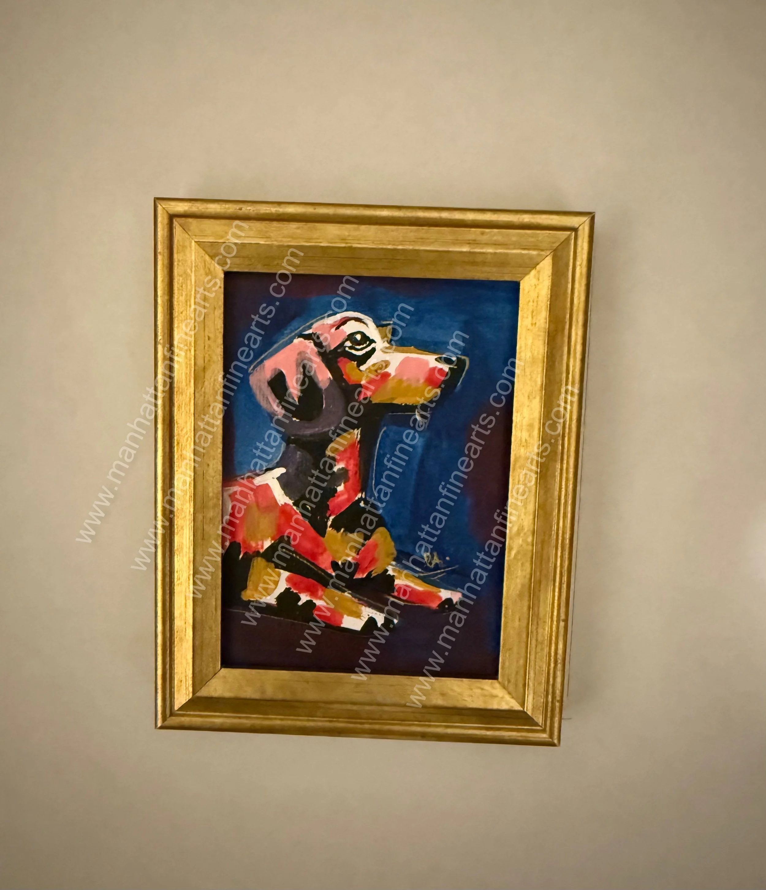 Vibrant Abstract Dog Painting