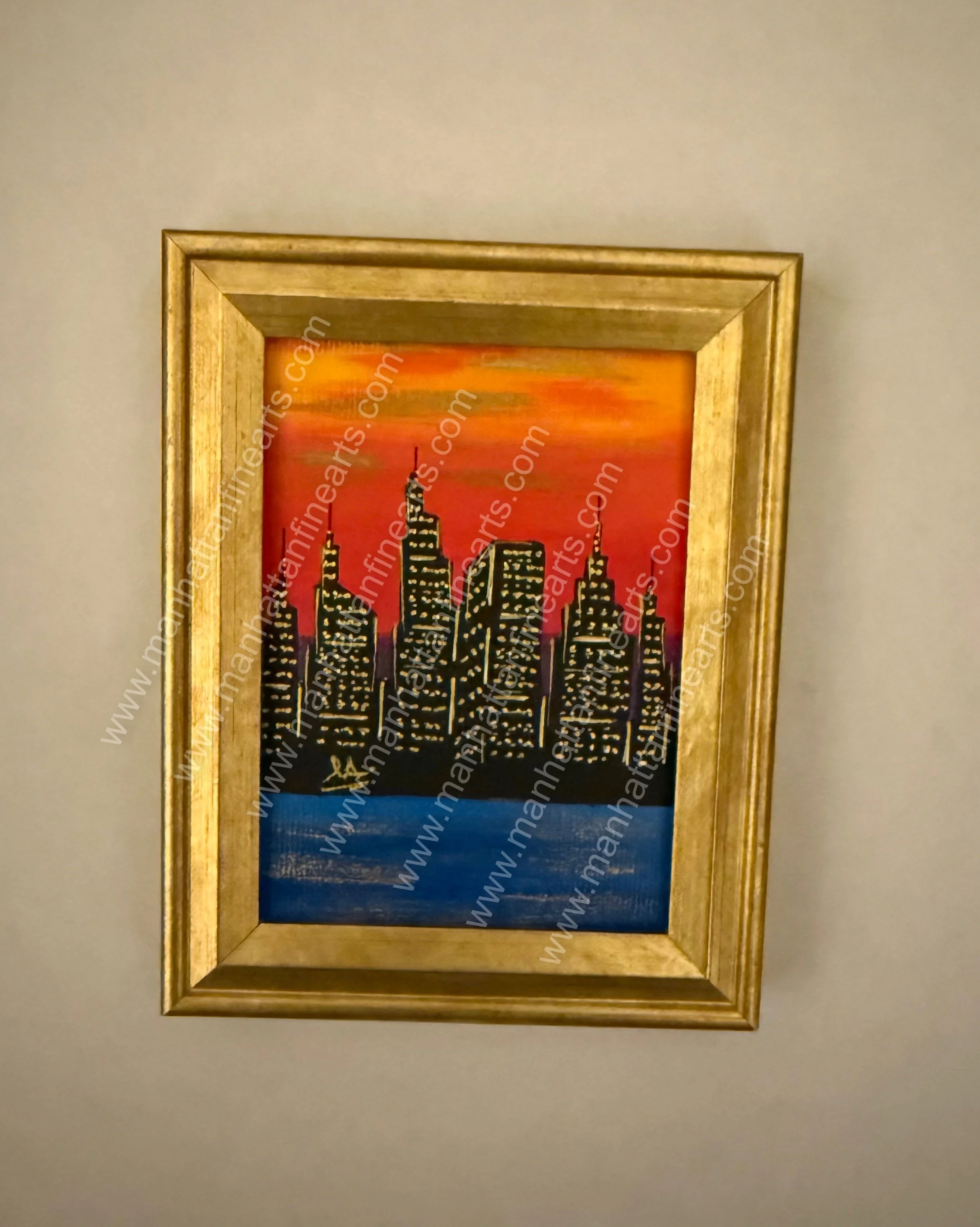 Handcrafted New York City Skyline Painting