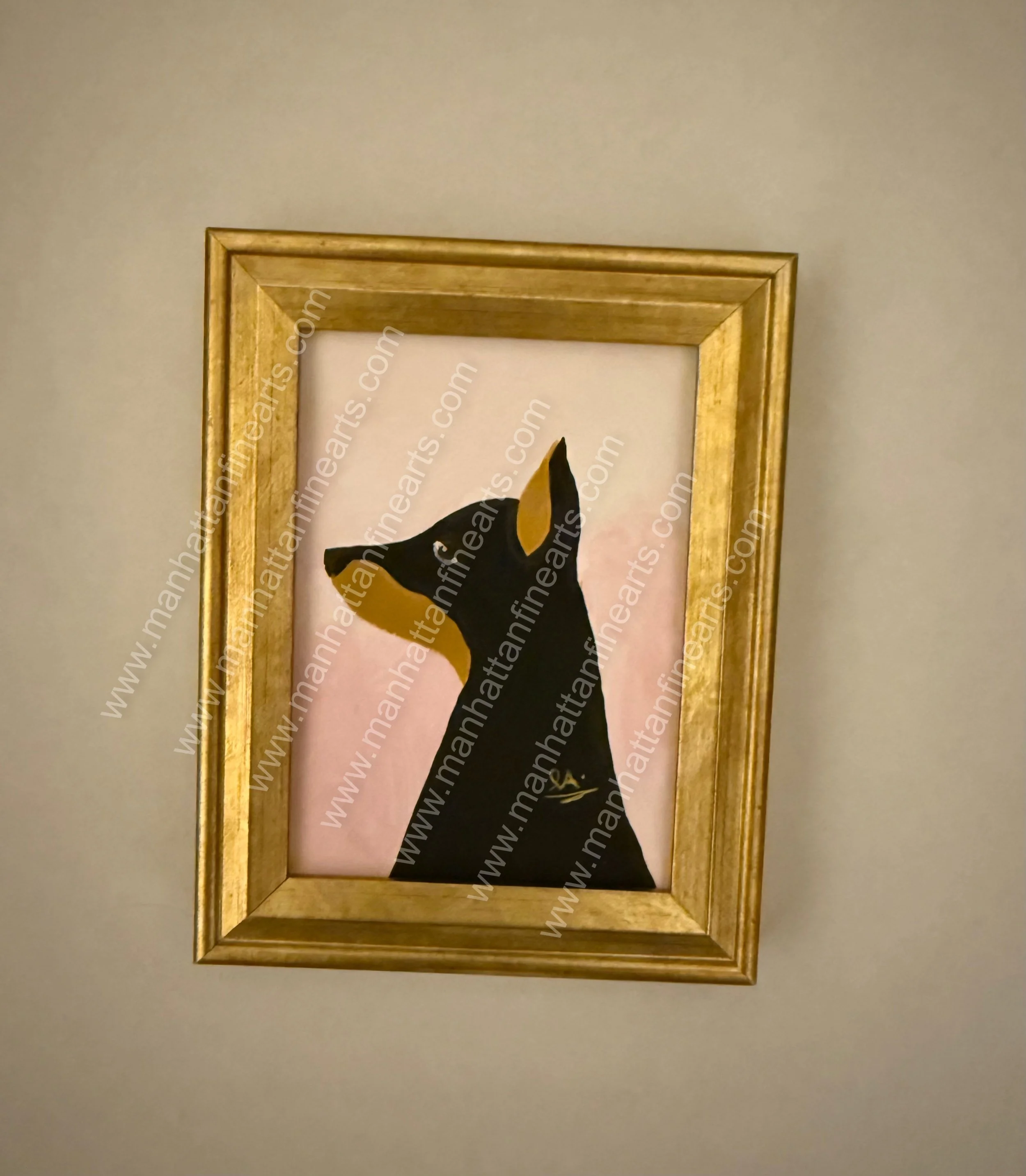 Golden Framed Silhouette Painting