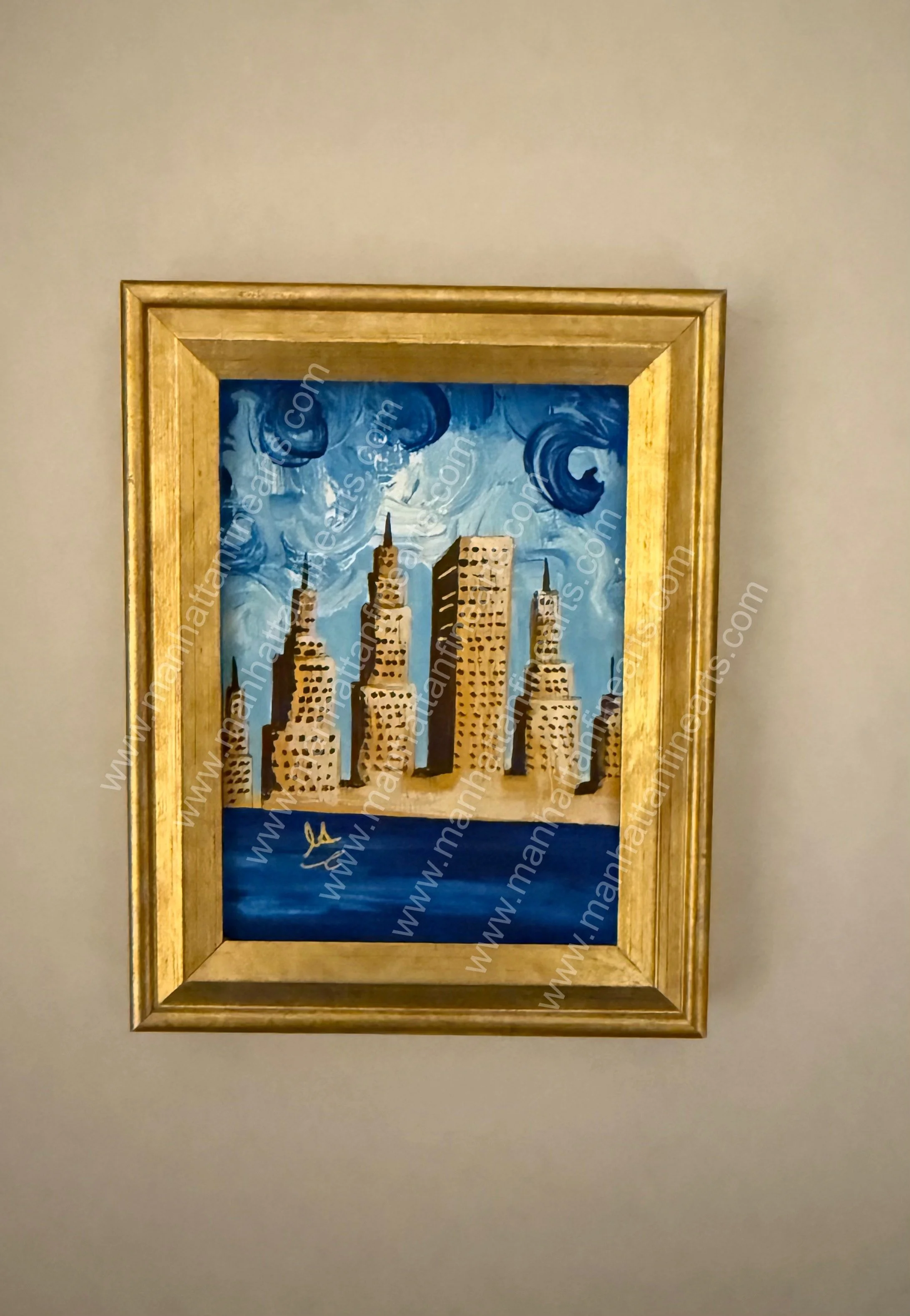 Miniature NYC Skyline Painting
