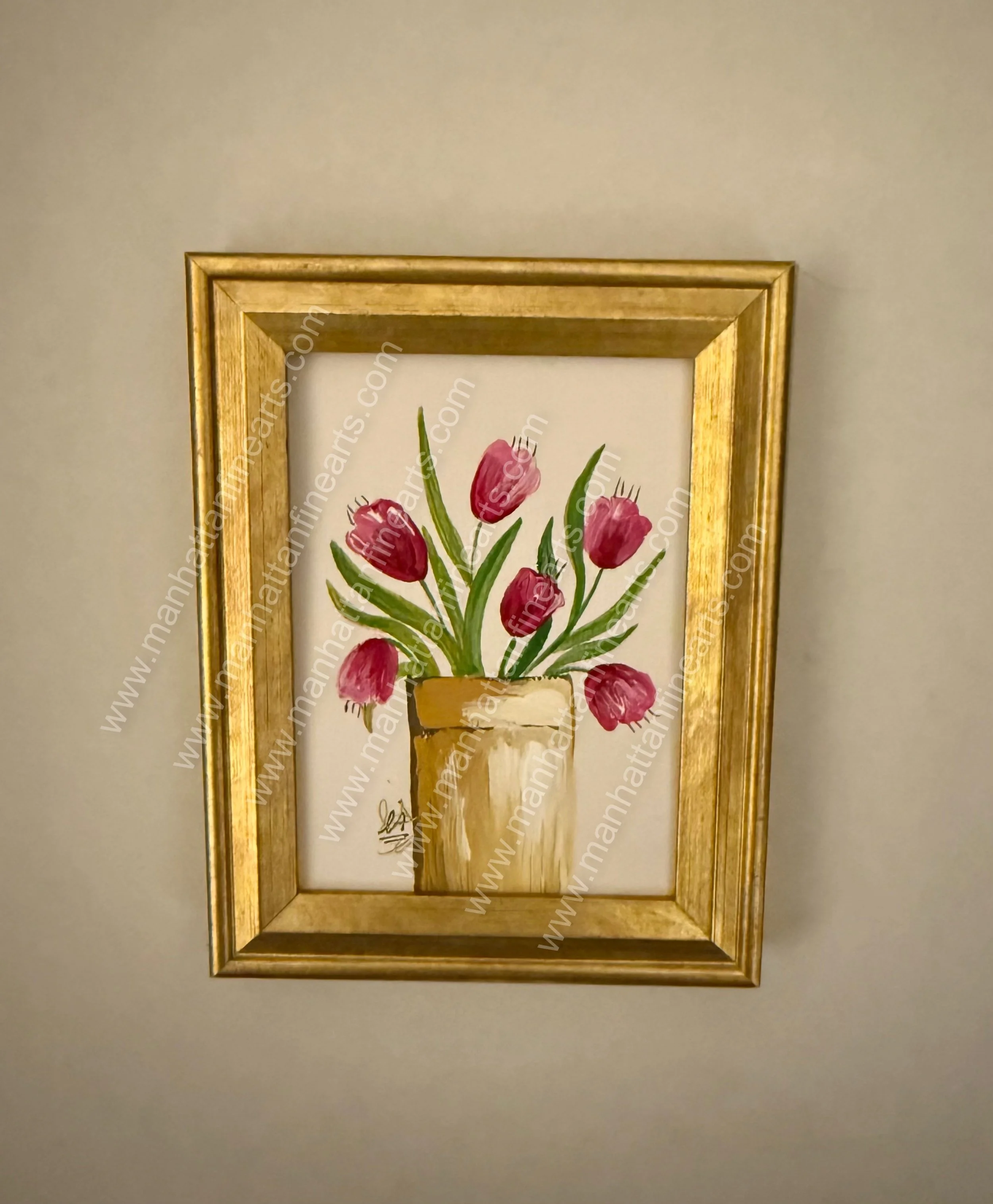 Golden Framed Tulip Painting