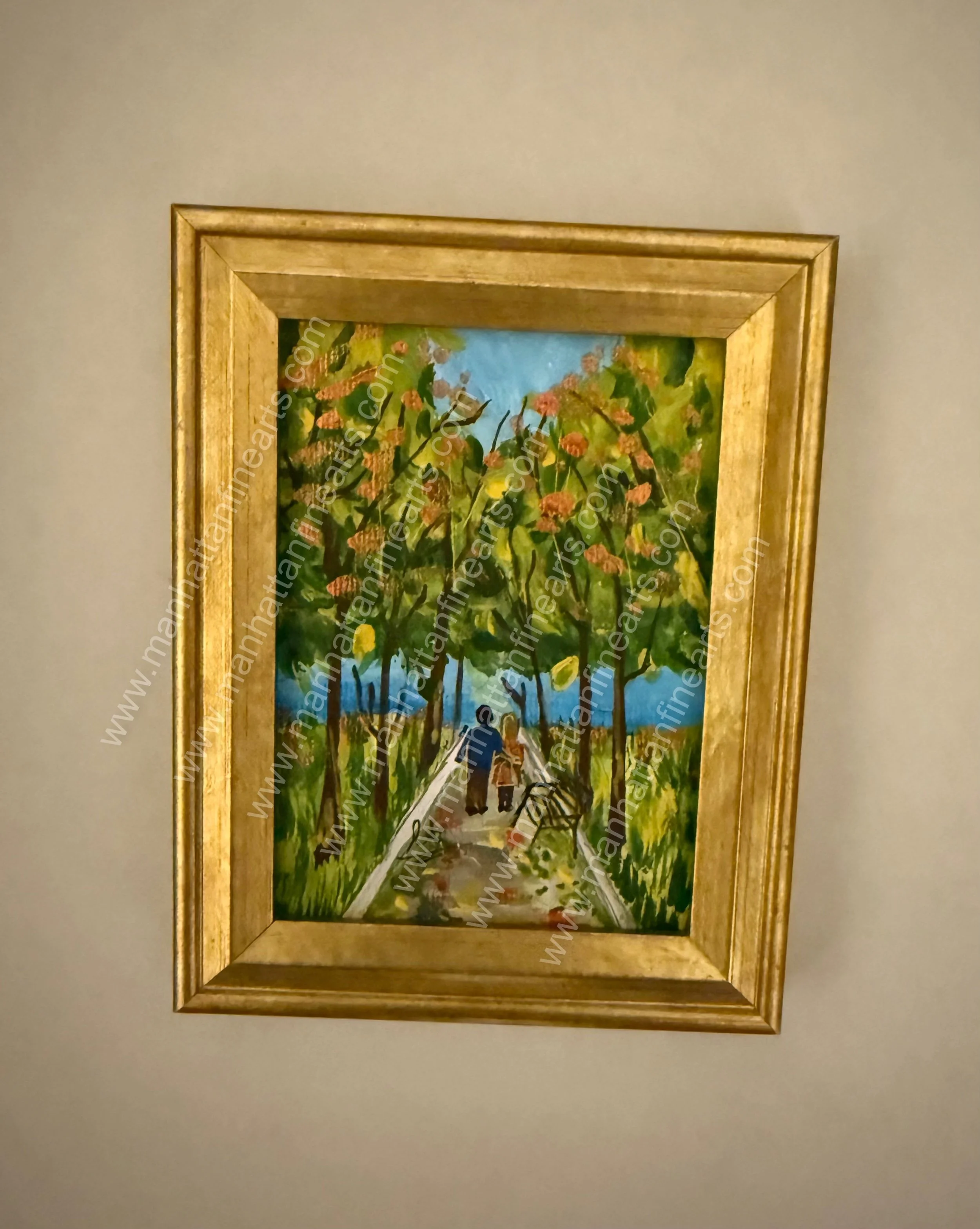 Serene Stroll Handcrafted Central Park (The Mall) Painting