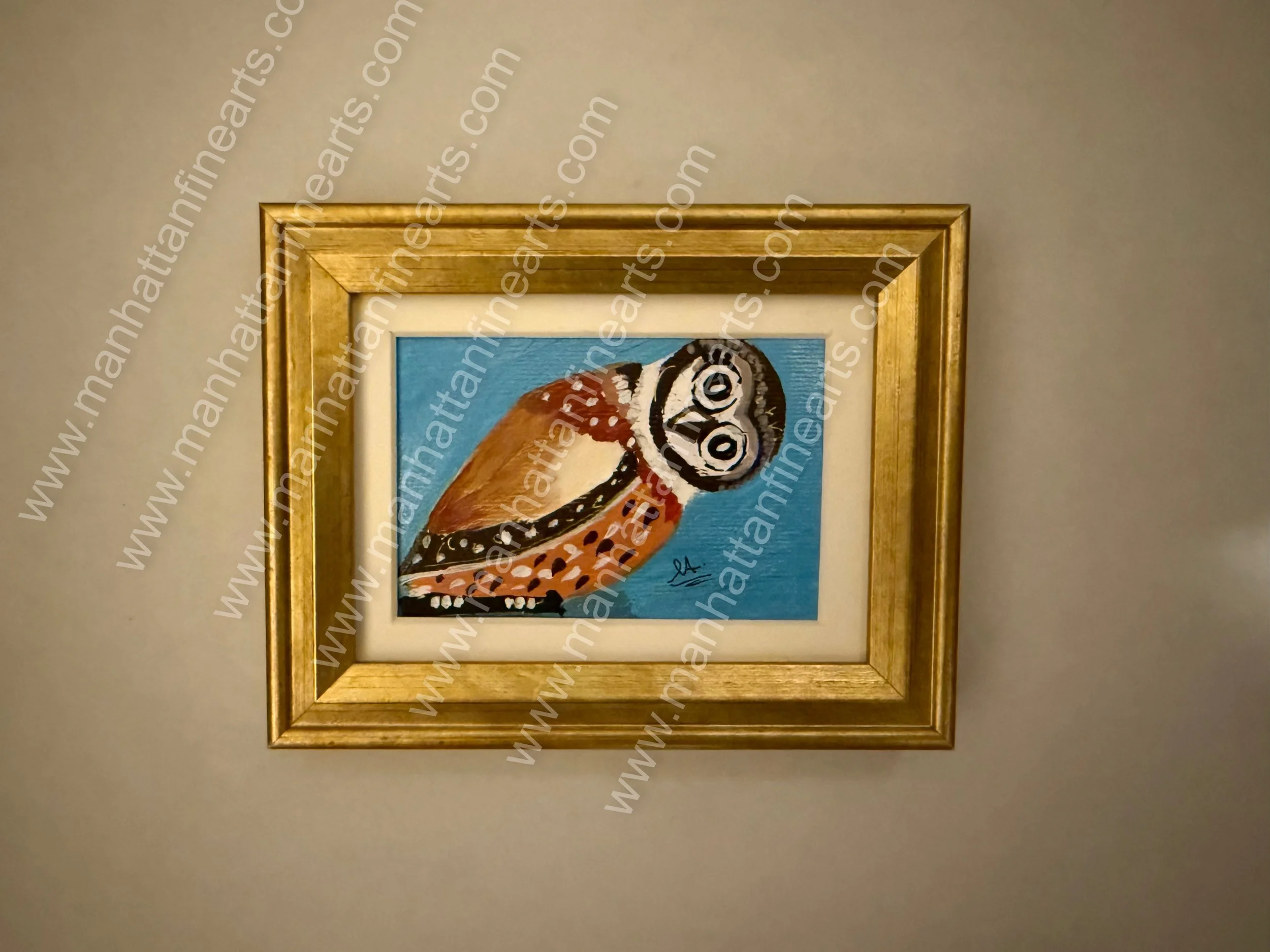 Charming Owl Miniature Painting