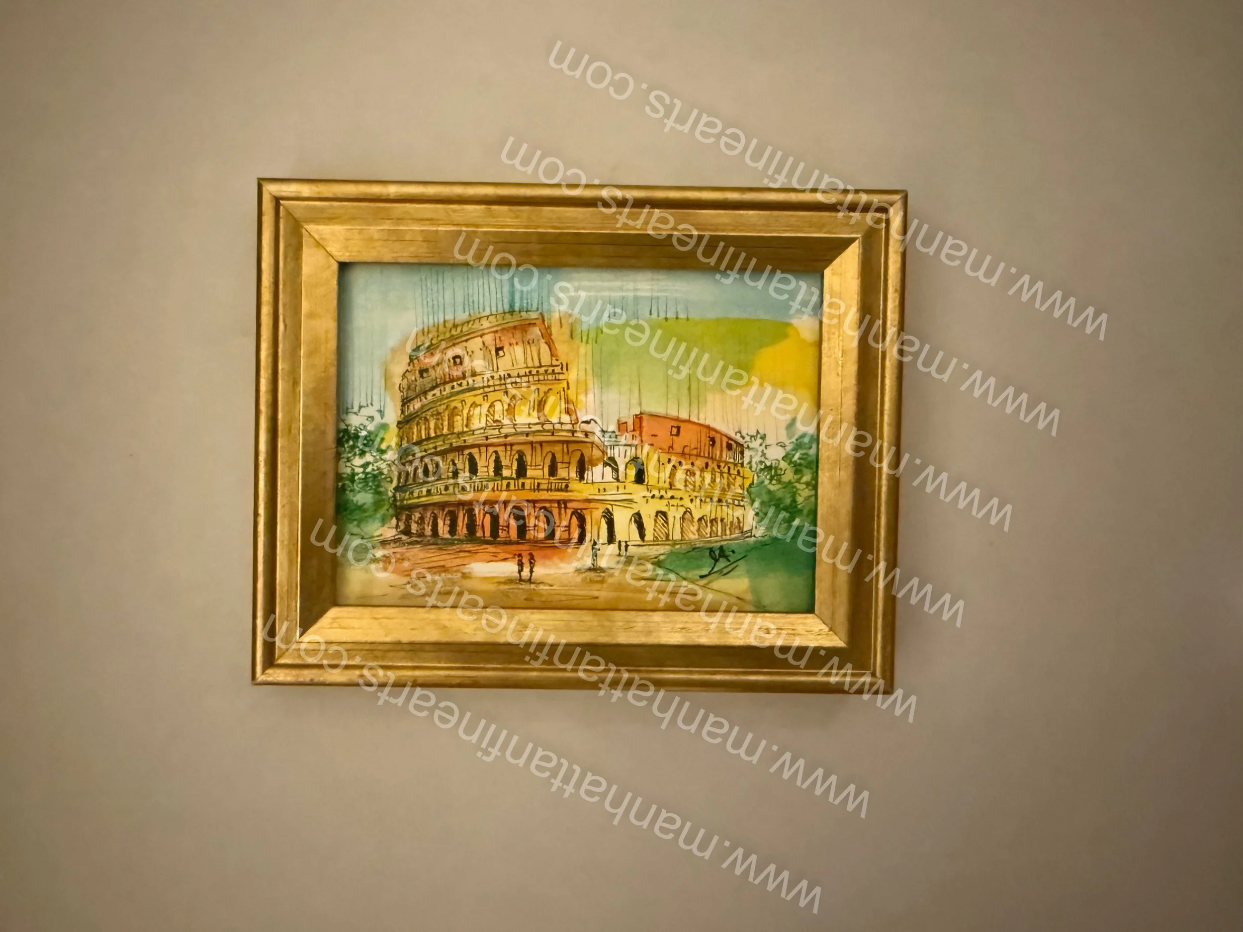 Roman Colosseum Watercolor Painting