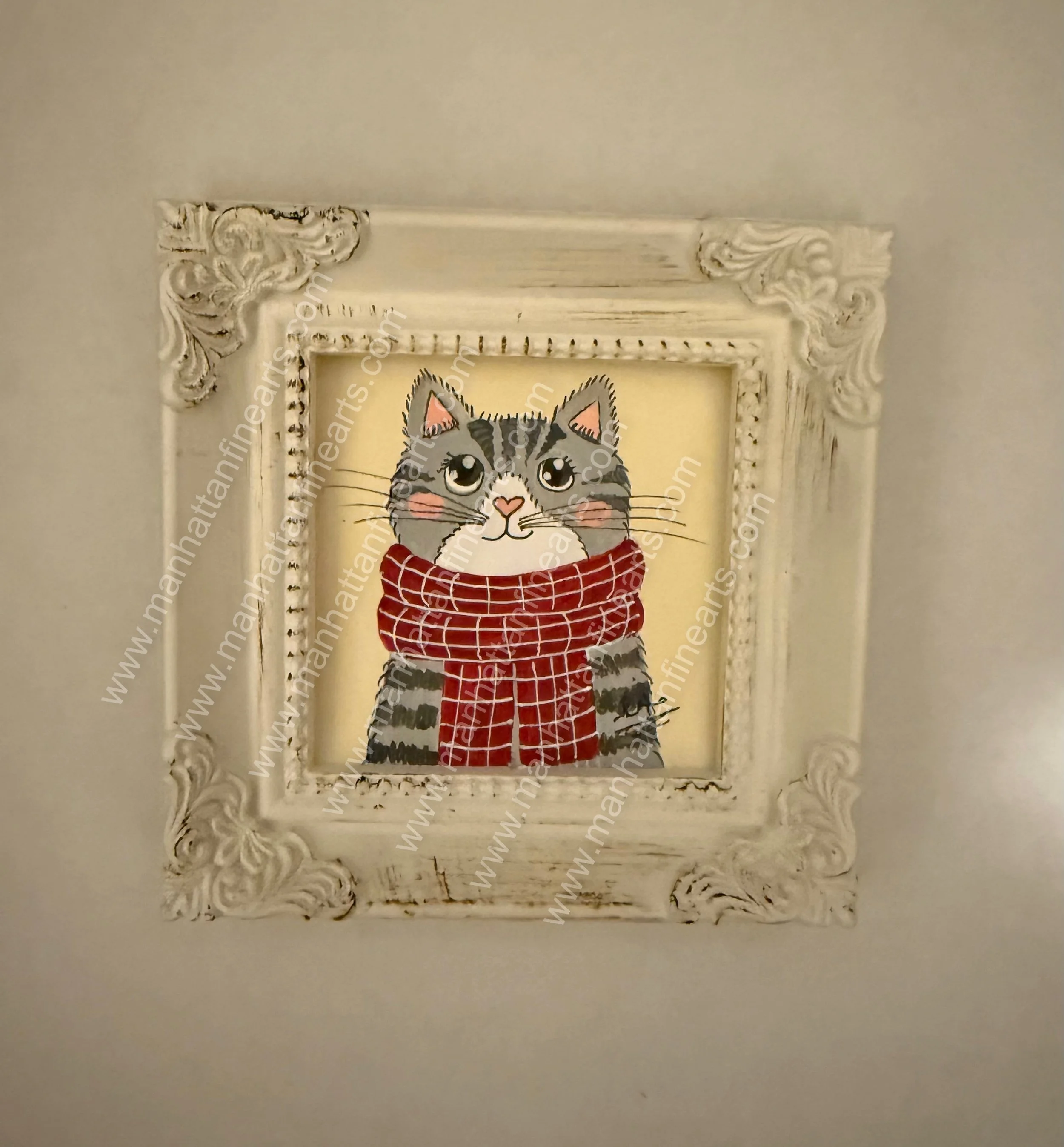 Whimsical Feline Miniature Painting