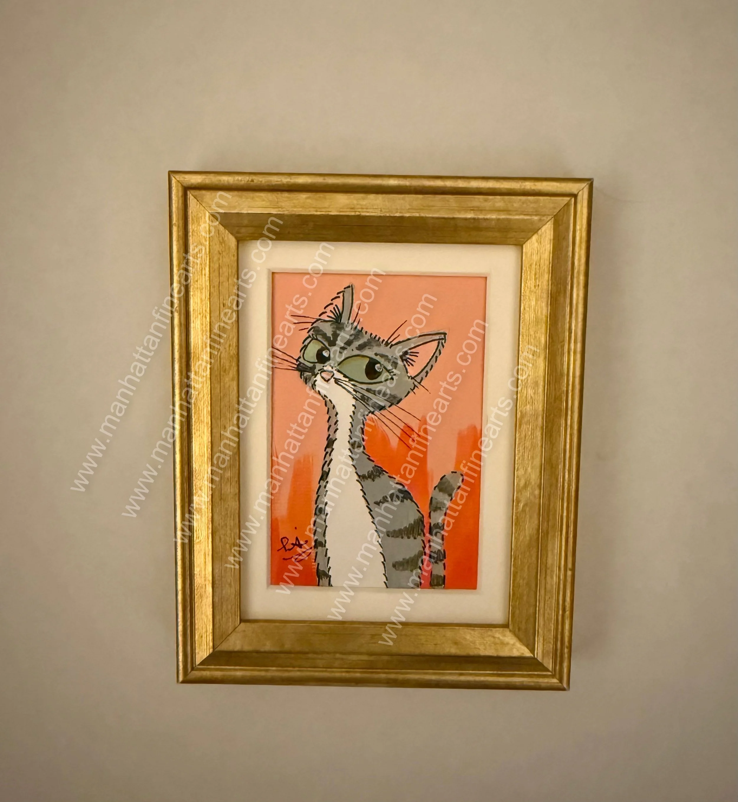 Whimsical Cat Art Painting