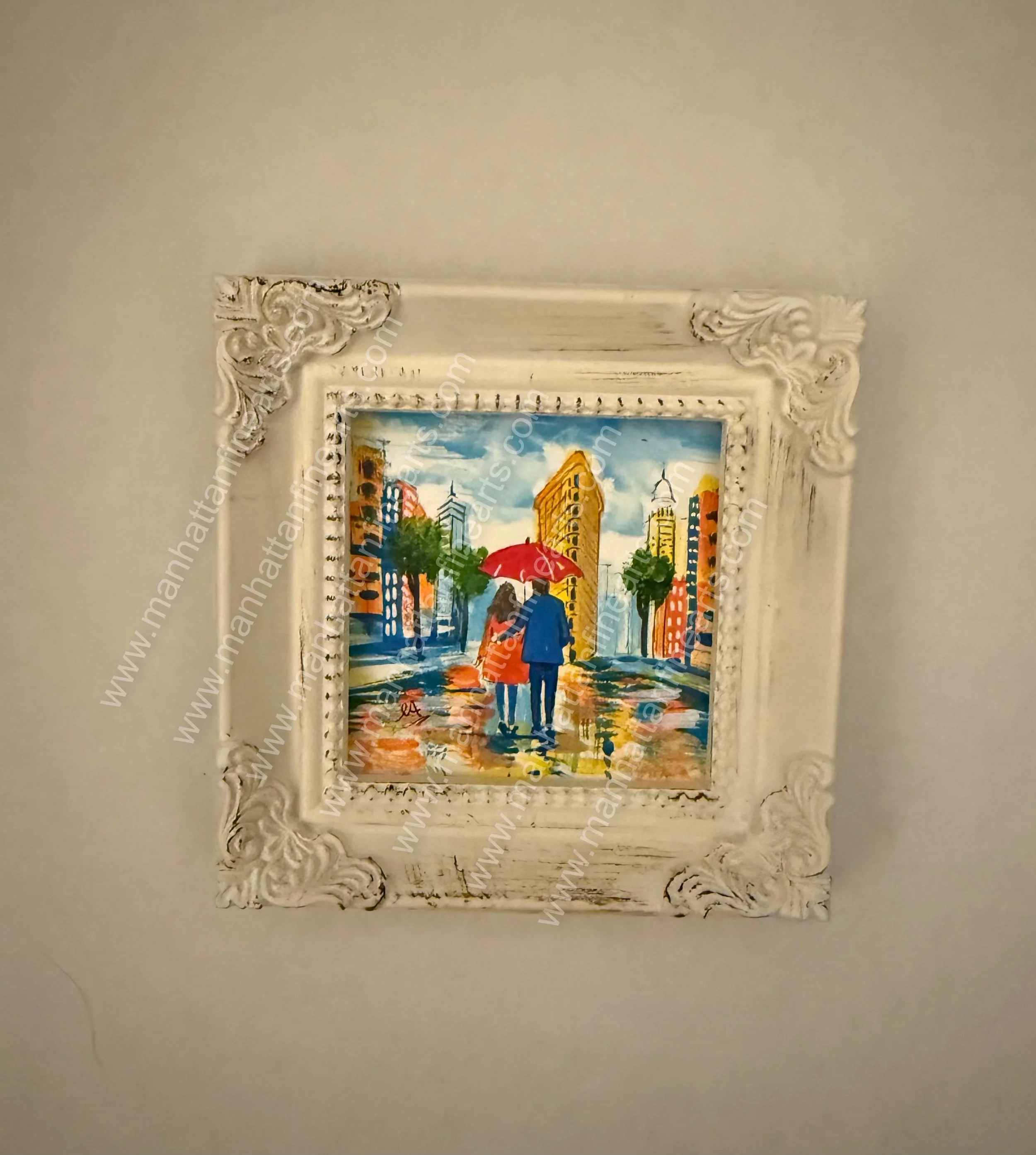 Charming Flatiron New York City Miniature Painting