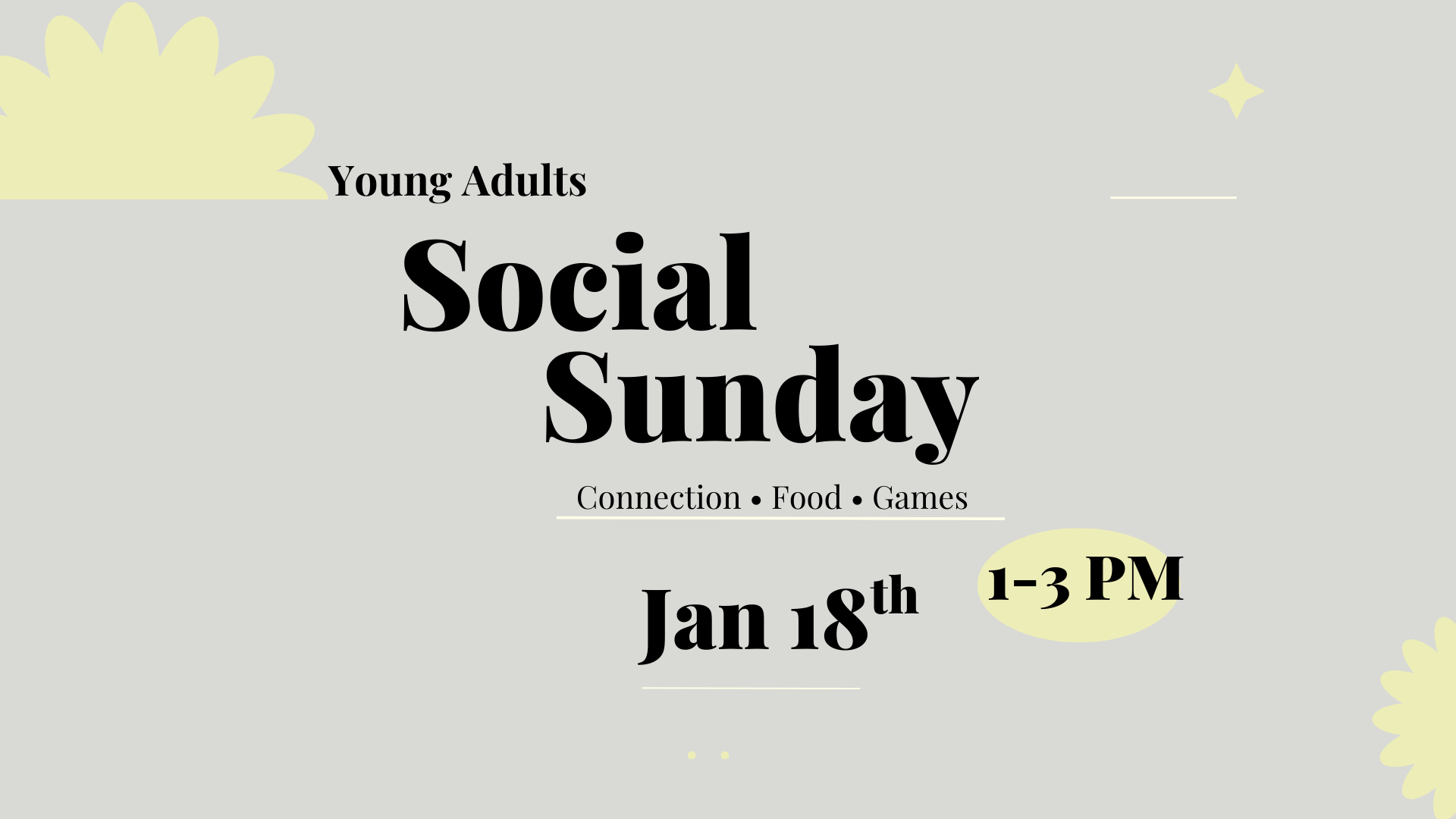 Young Adults Social Sunday