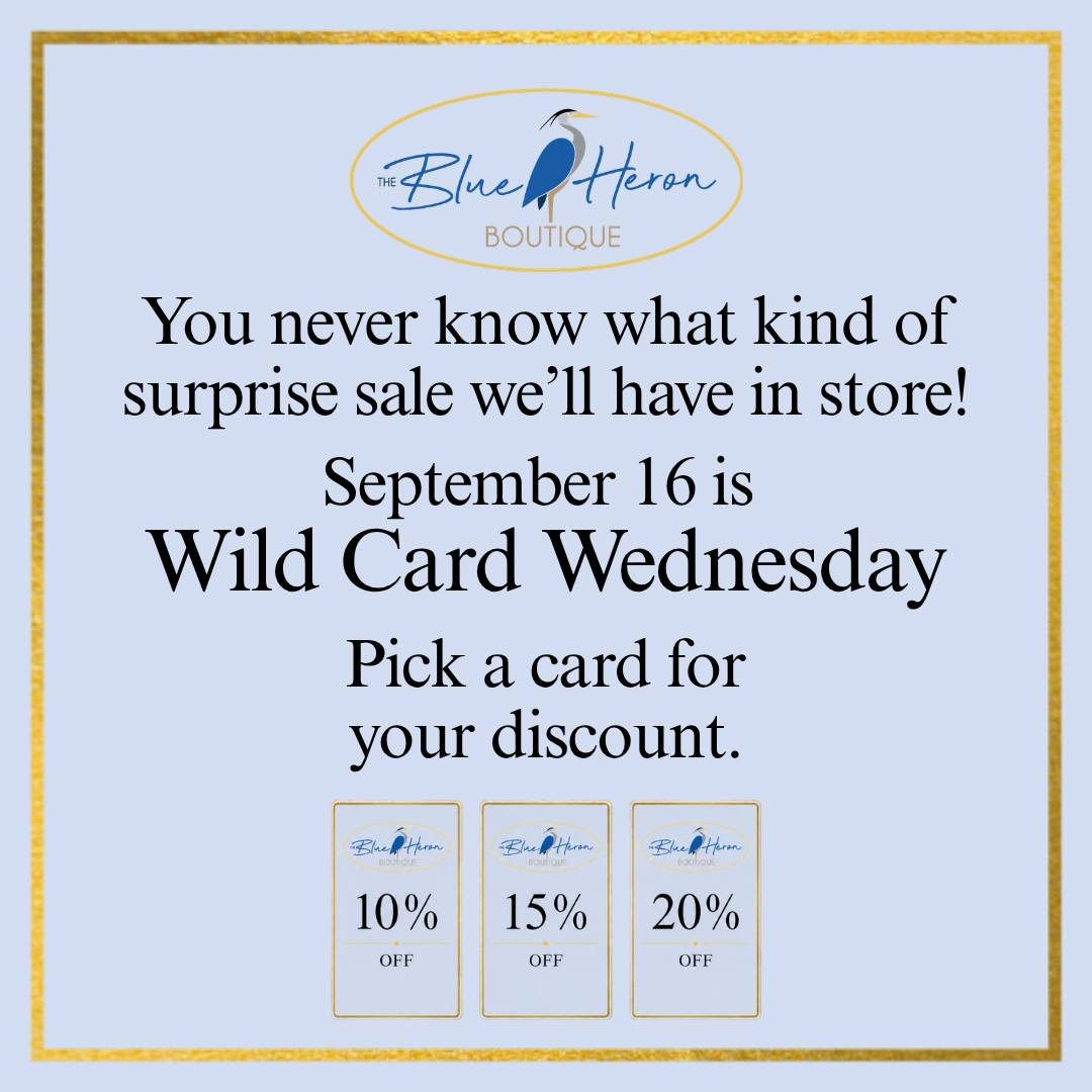 🎲 WILD CARD WEDNESDAY September 16, 12pm - 4pm 🎲

You never know what&rsquo;s in the cards!

This week&rsquo;s Wild Card: It's all in the cards! Try your luck🍀