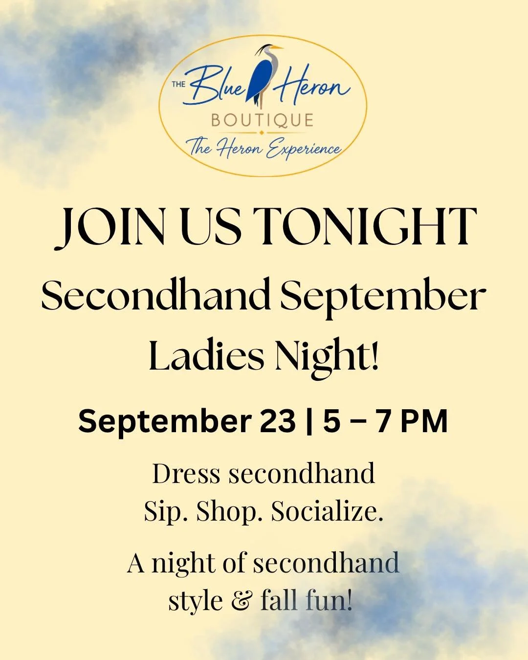 ✨ TONIGHT&rsquo;S THE NIGHT! ✨

We&rsquo;re ready for our Secondhand September Ladies Night tonight from 5&ndash;7 PM! 🥂

Come shop, sip, snack, and enjoy a little secondhand therapy with us. And of course, there will be plenty of fabulous finds wai